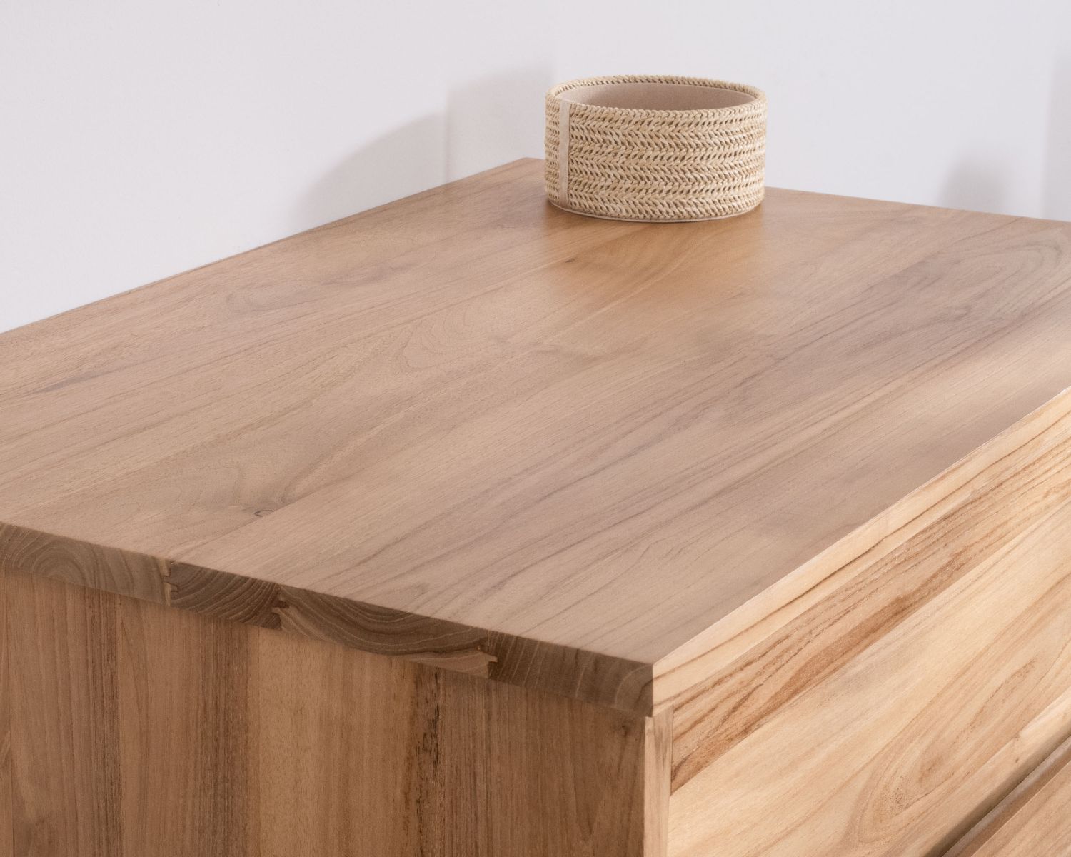 Meuble sous vasque suspendu 80 cm avec 1 tiroir "Bowdy" teck massif