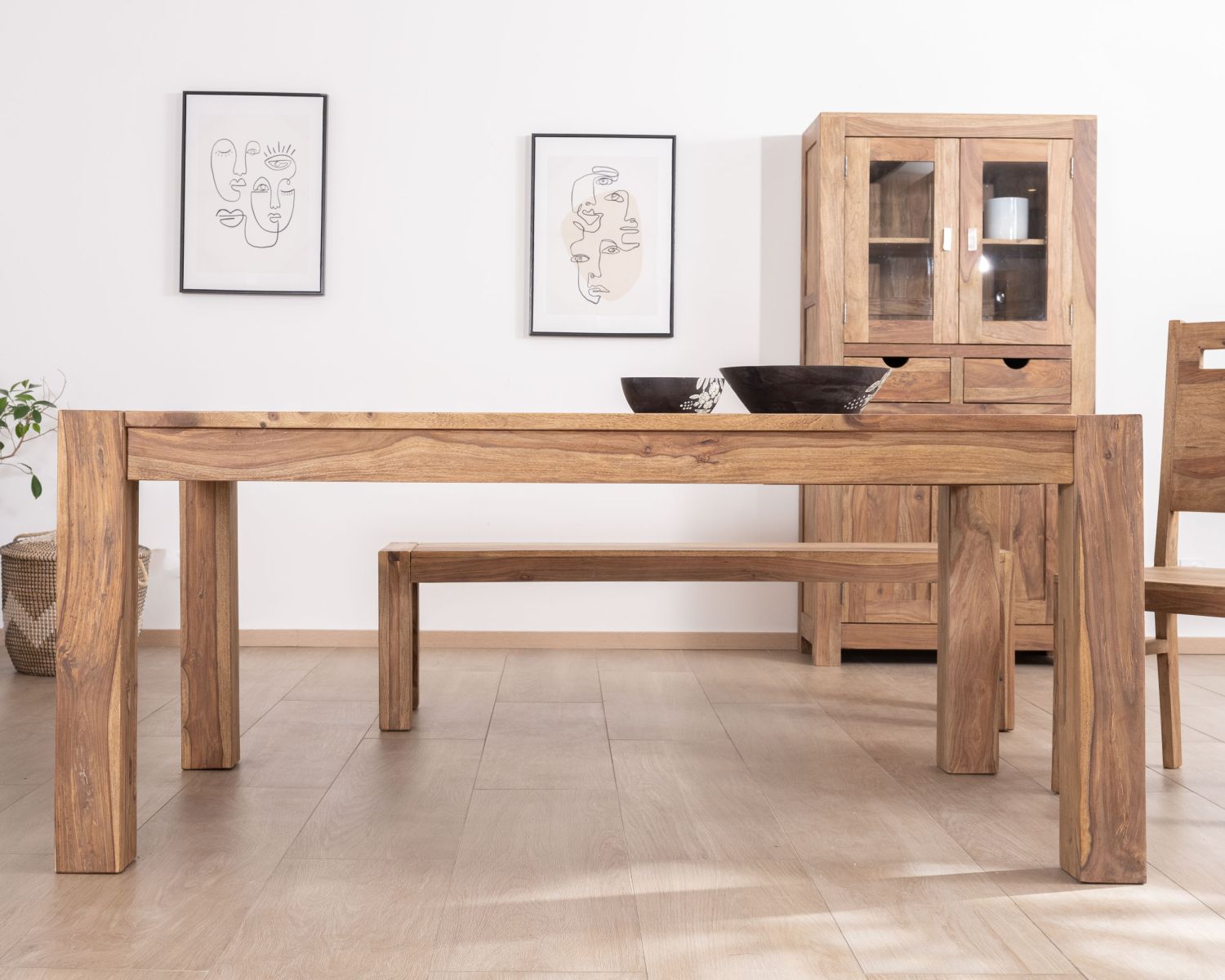 Banc de repas en palissandre "Kalanohé" 160 cm