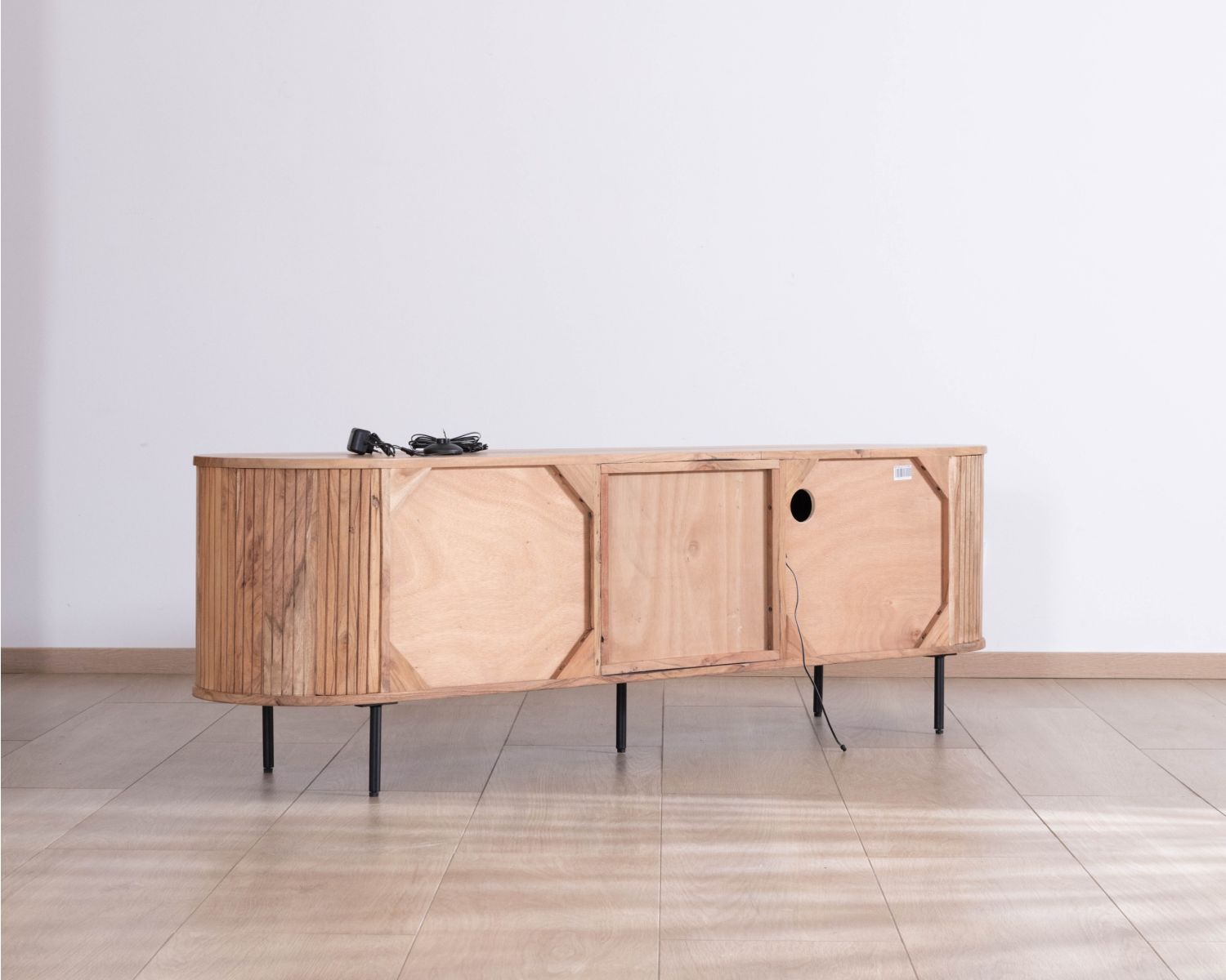 Meuble TV design rétro 175 cm "Bopee" avec éclairage LED