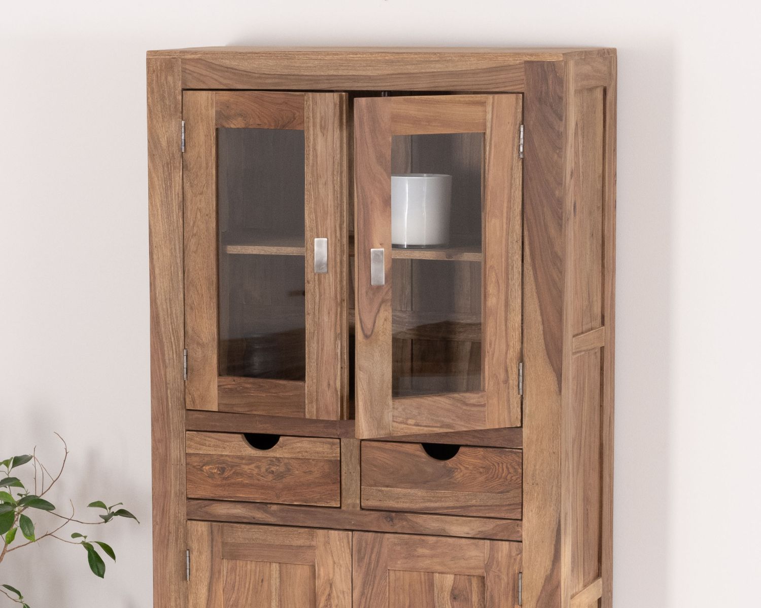 Vaisselier vitré en palissandre "Kalanohé" 4 portes et 2 tiroirs