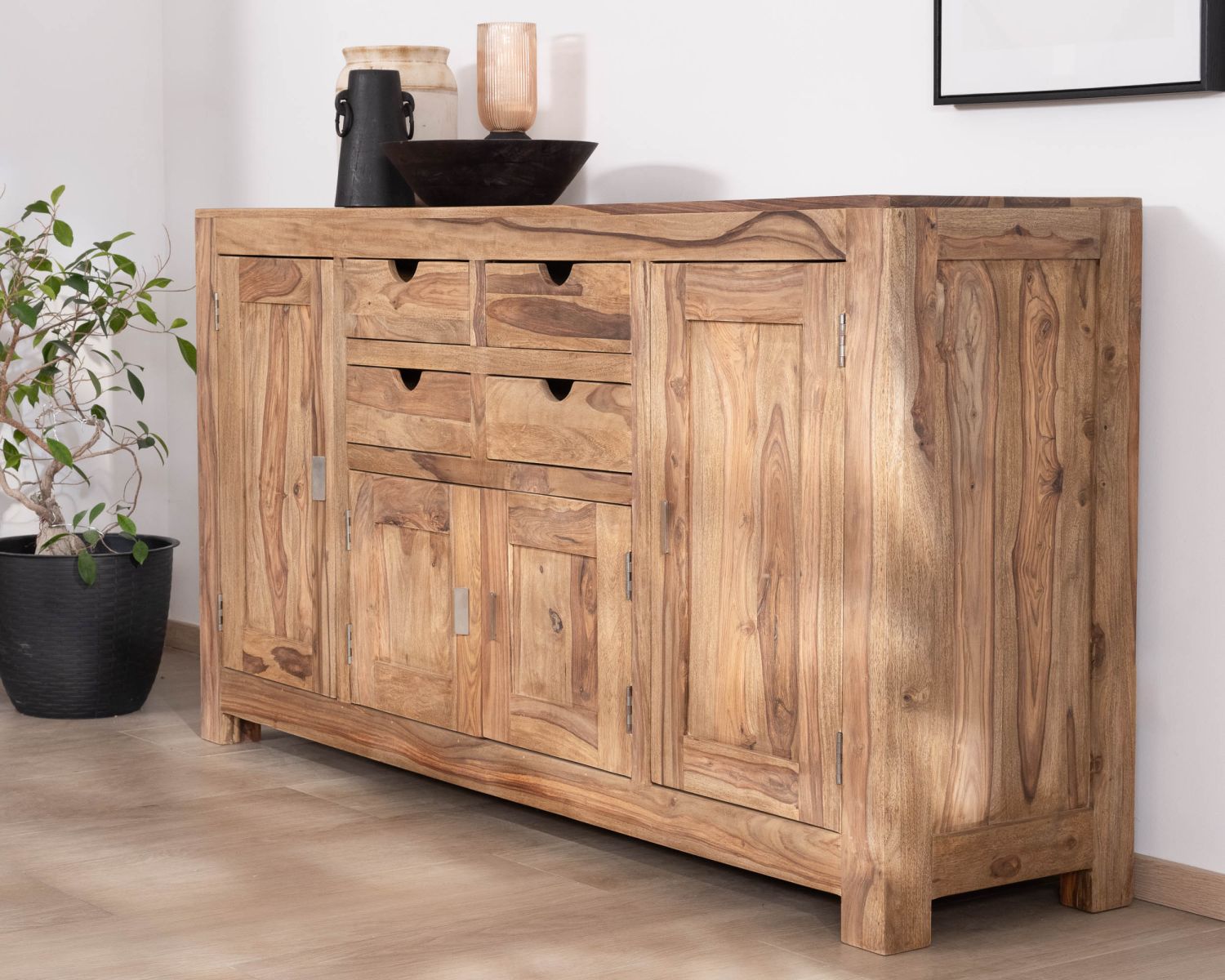 Buffet multi rangement 180 cm en palissandre "Kalanohé"