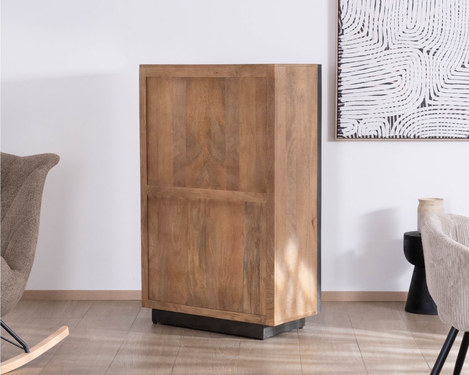 Argentier en manguier massif 2 portes "Santo" style épuré