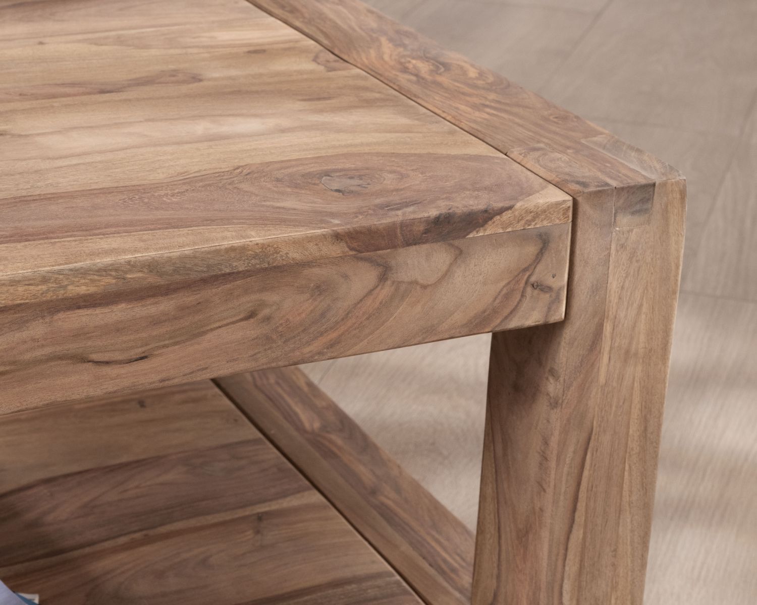 Table basse carrée à double plateau "Kalanohé" en palissandre