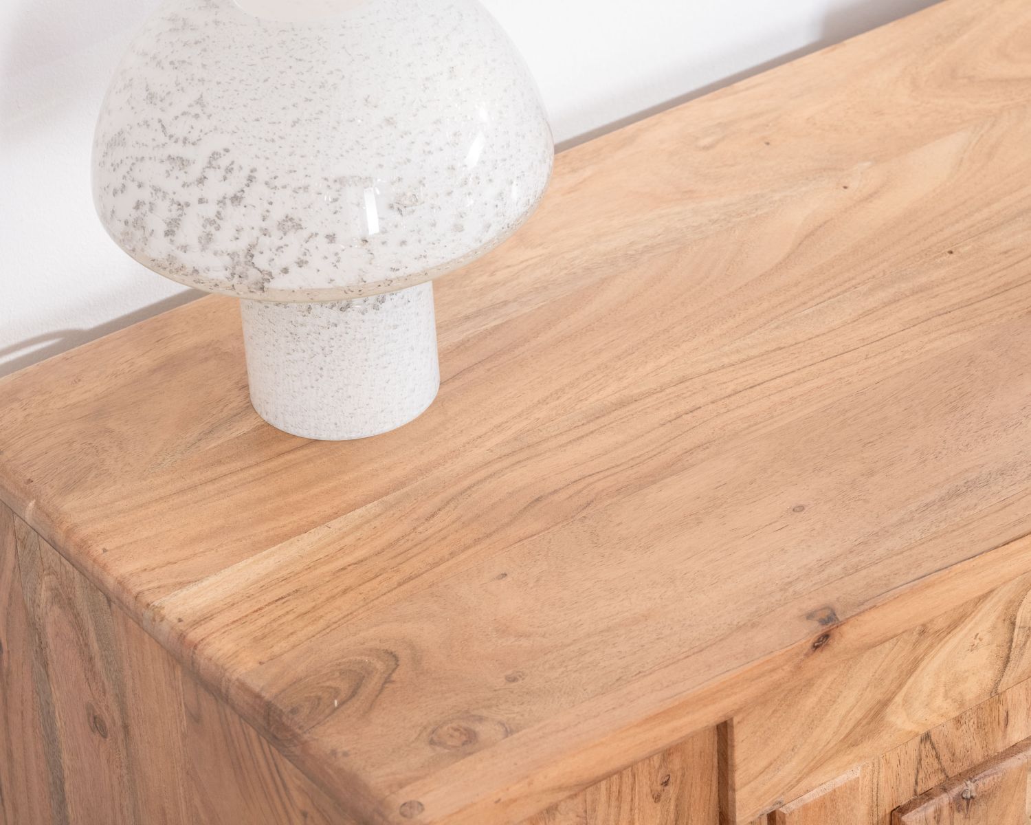 Meuble télé design rétro en acacia et métal "Puzzle" 150 cm