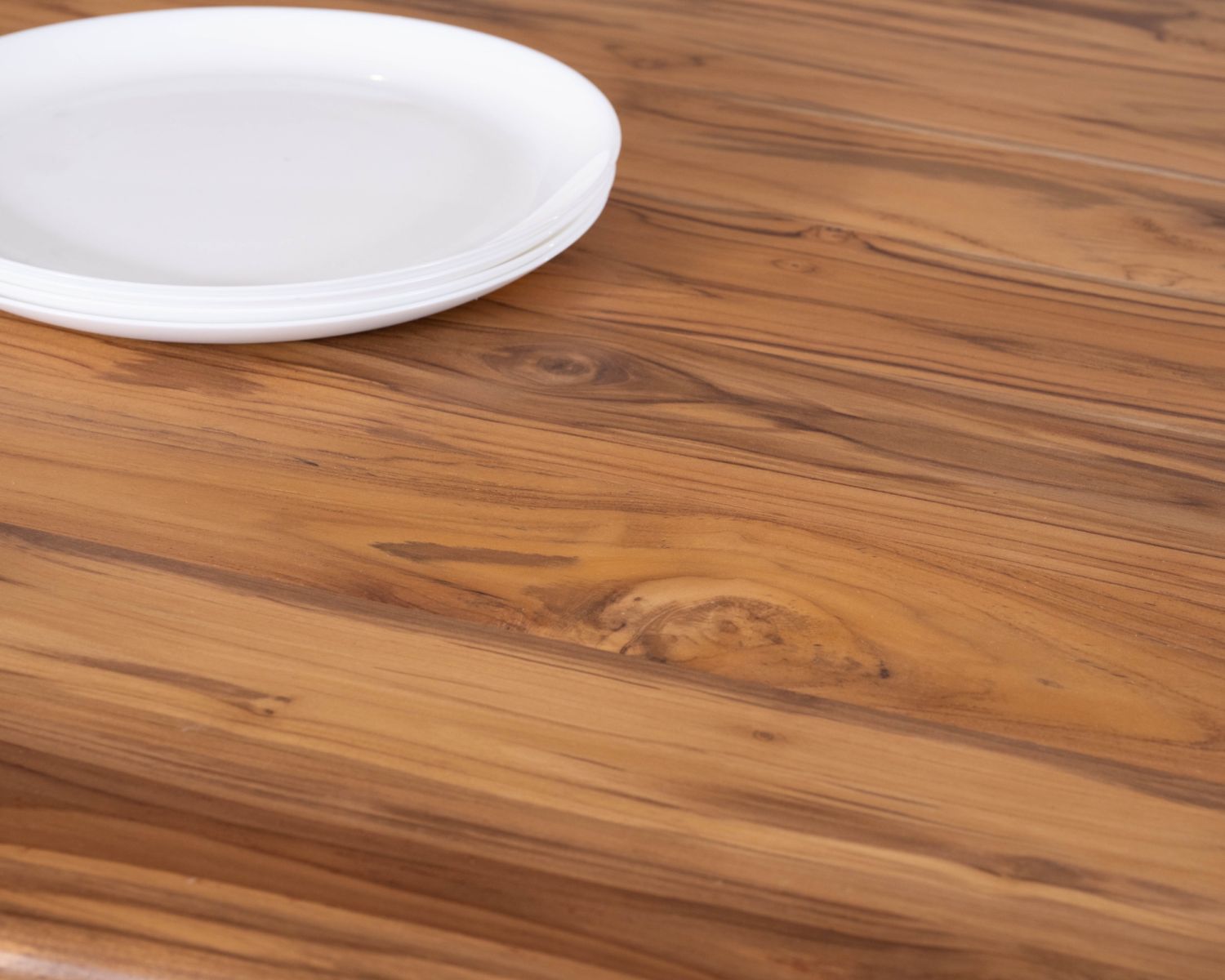 Table de repas contemporaine en bois 200 cm "Olonie" pieds croisés en métal