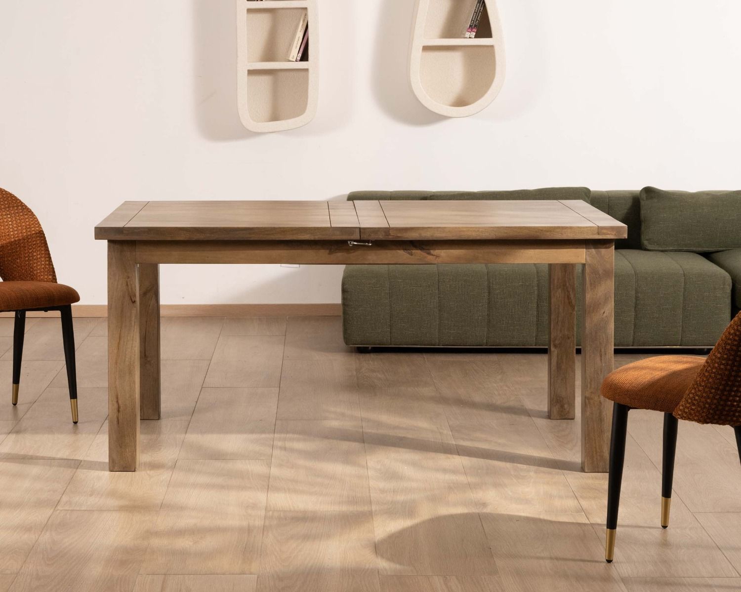 Table de repas rectangulaire extensible en manguier 160-200cm "Baz"