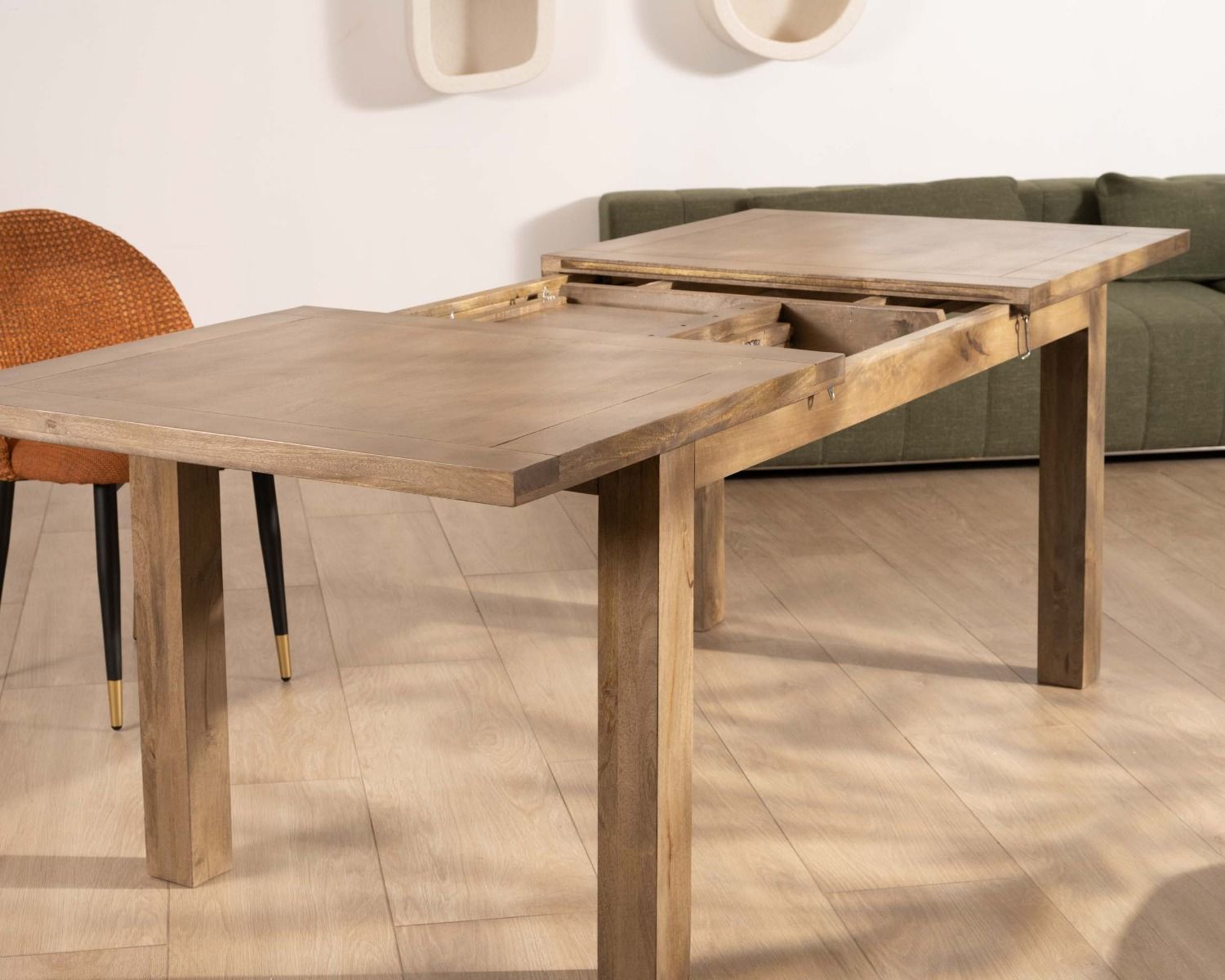 Table de repas rectangulaire extensible en manguier 160-200cm "Baz"