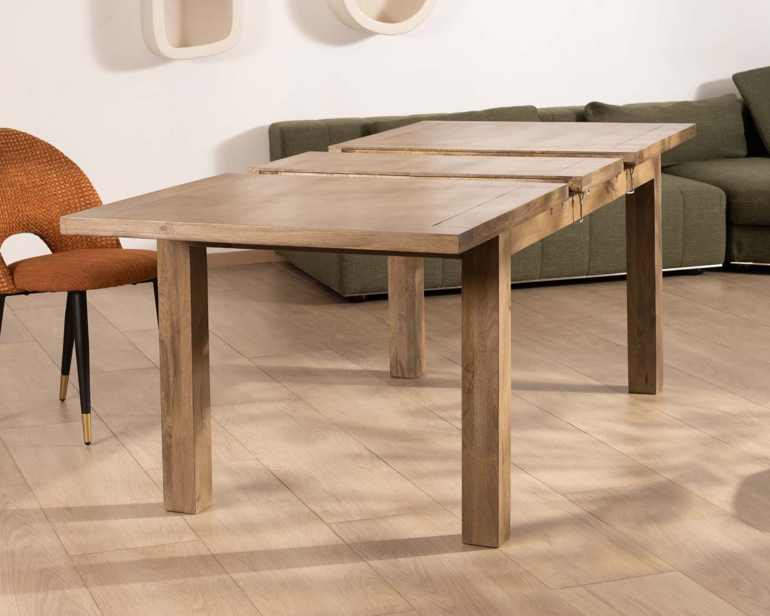 Table de repas rectangulaire extensible en manguier 160-200cm "Baz"