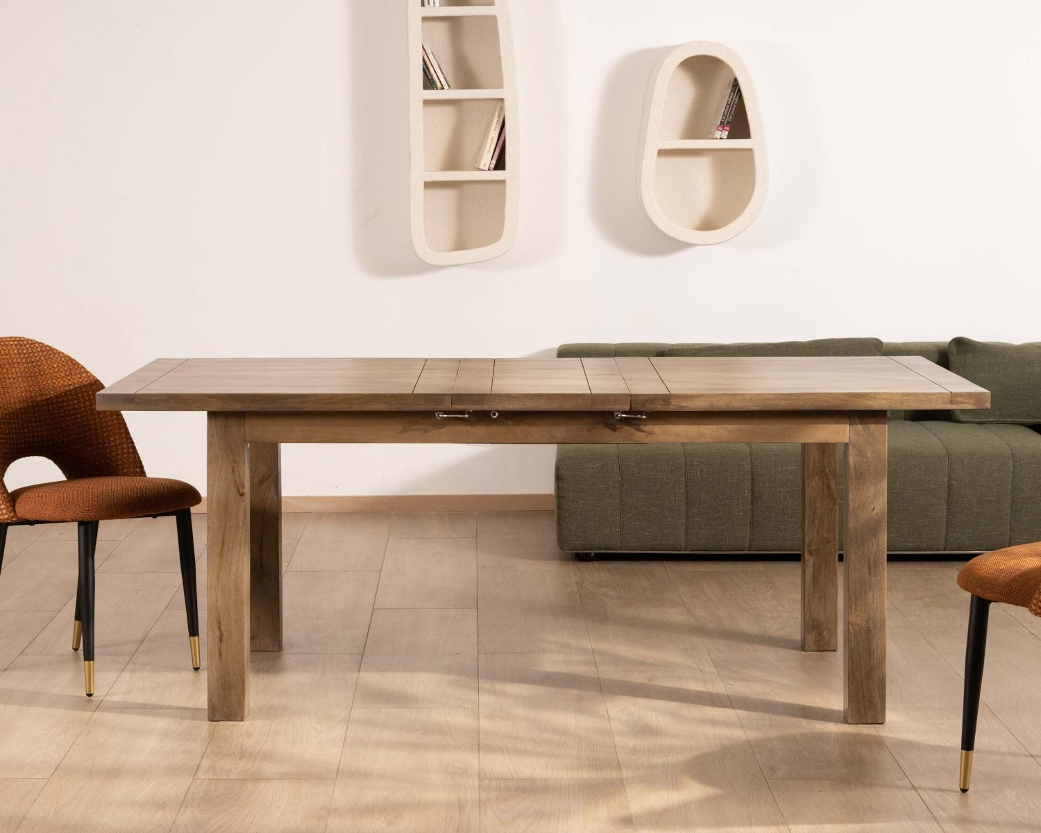 Table de repas rectangulaire extensible en manguier 160-200cm "Baz"