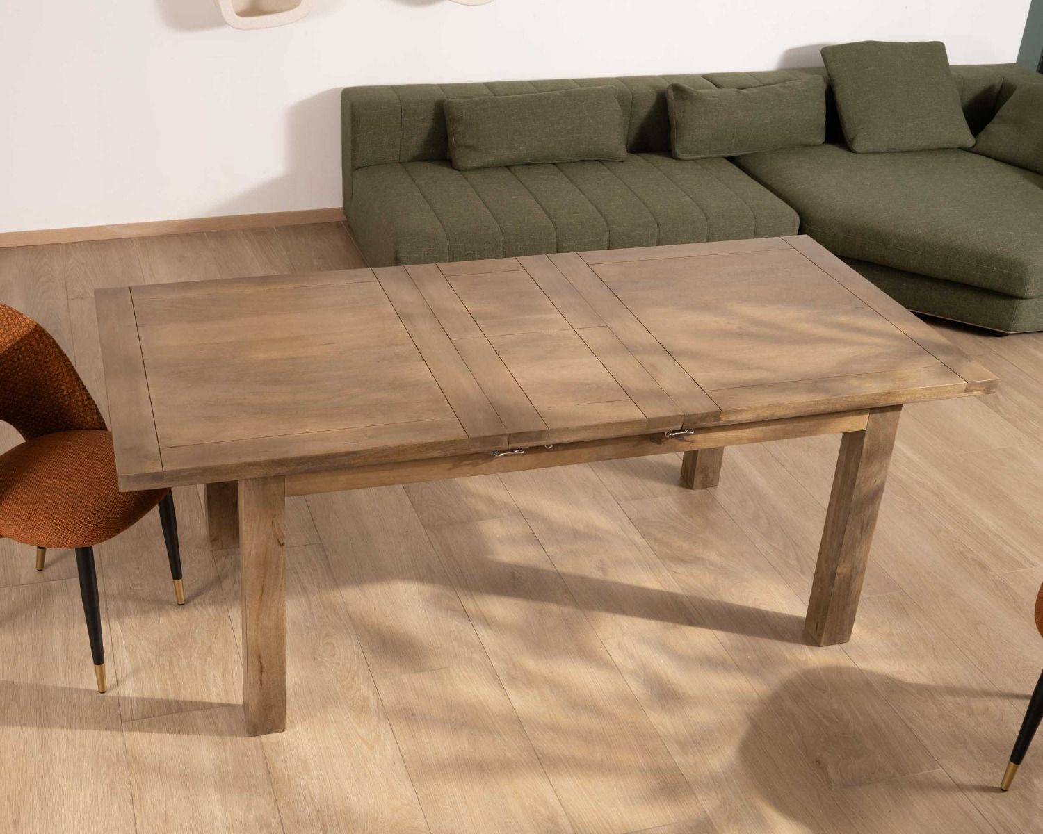 Table de repas rectangulaire extensible en manguier 160-200cm "Baz"
