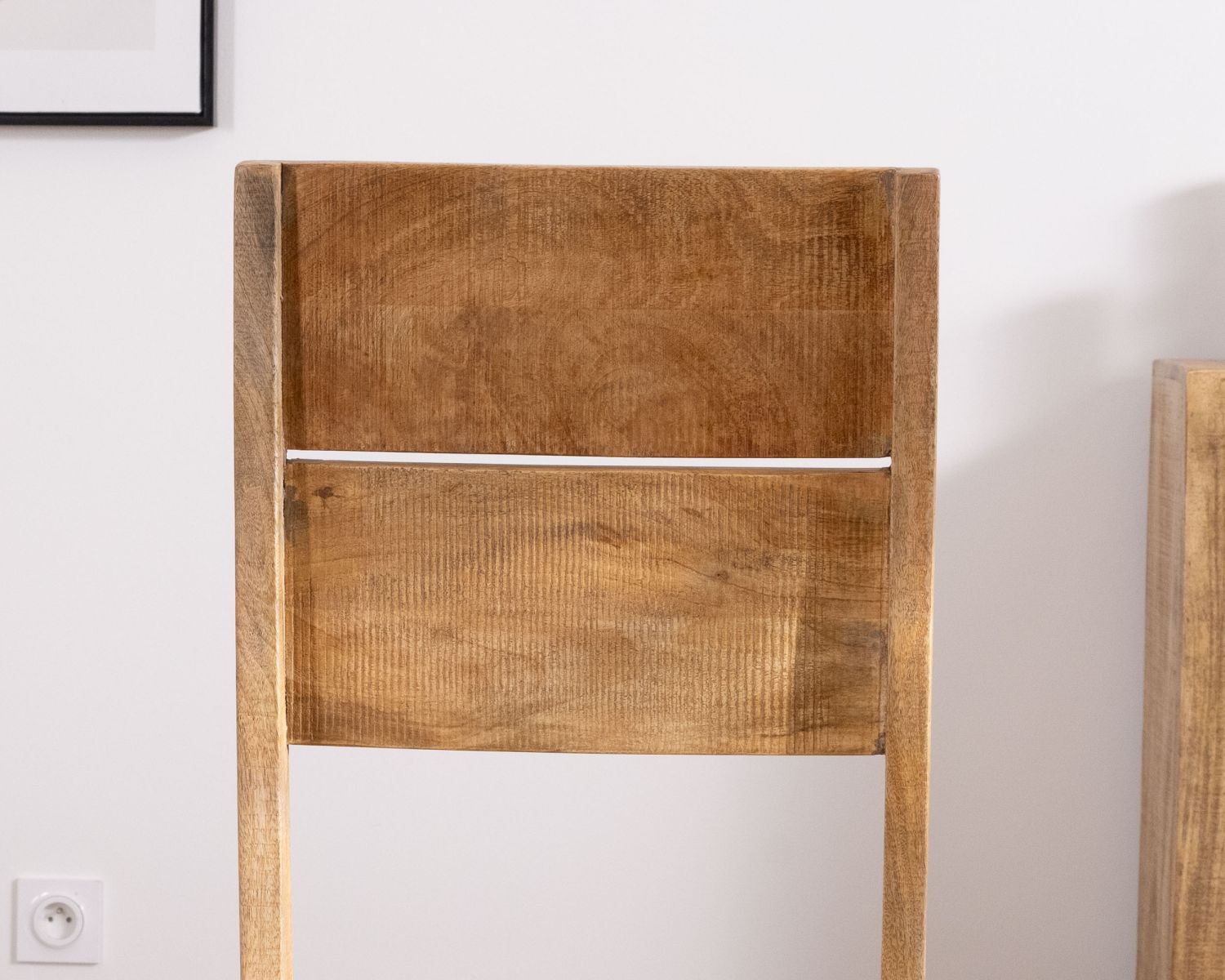 Lot de 2 chaises de repas en manguier brut "Manoha"