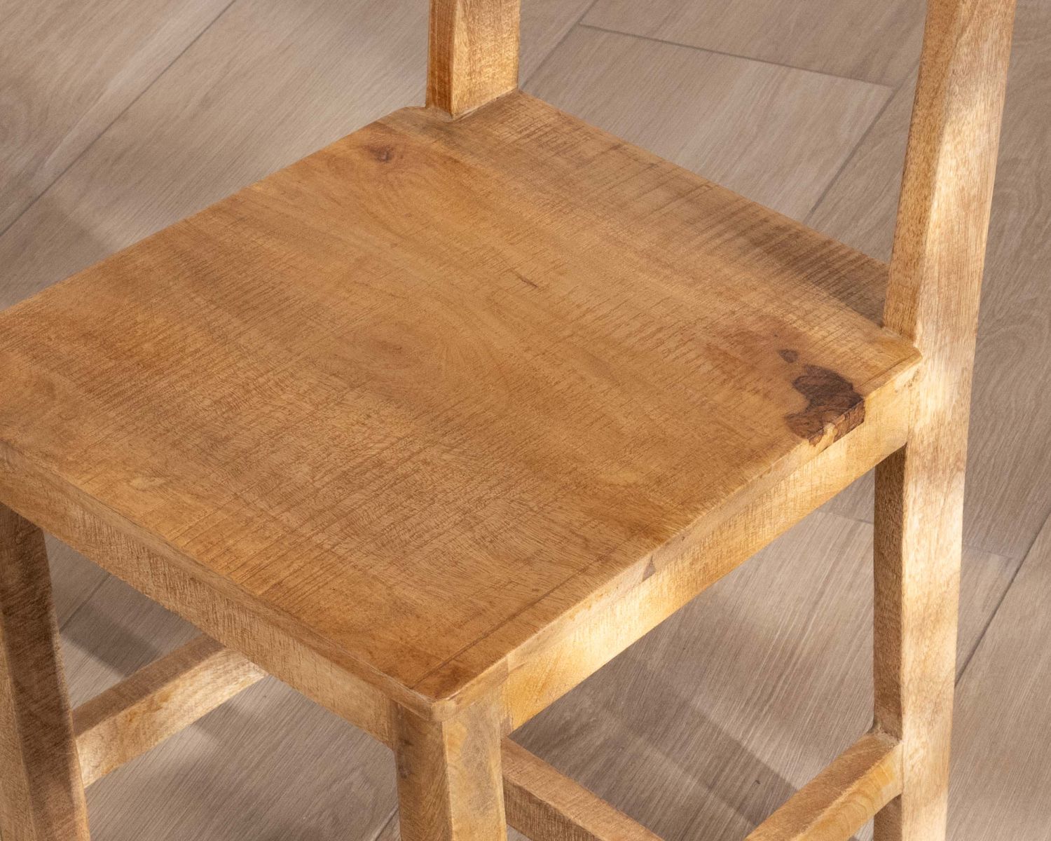 Lot de 2 chaises de repas en manguier brut "Manoha"