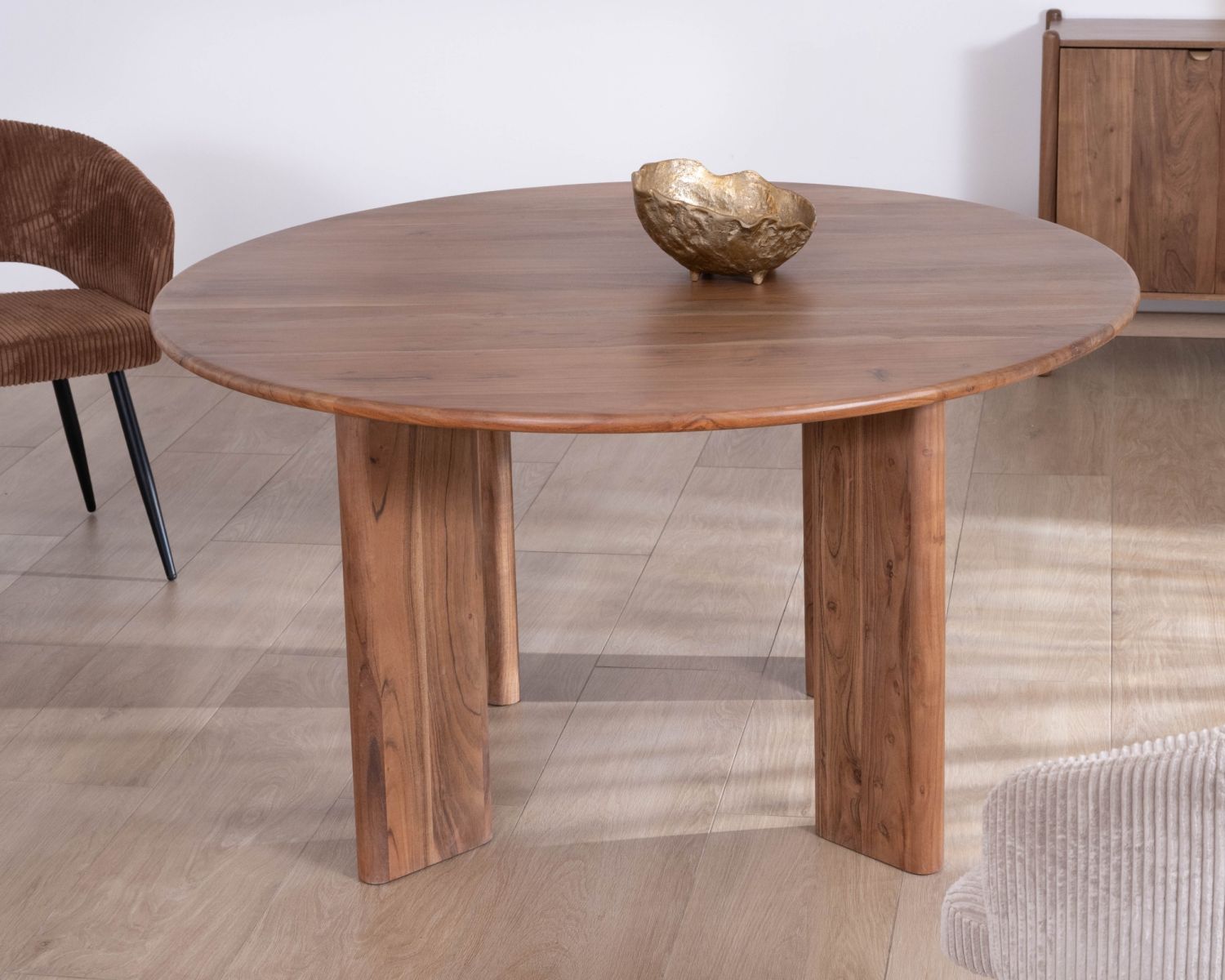 Table de repas ronde style japandi "Yona" 150 cm