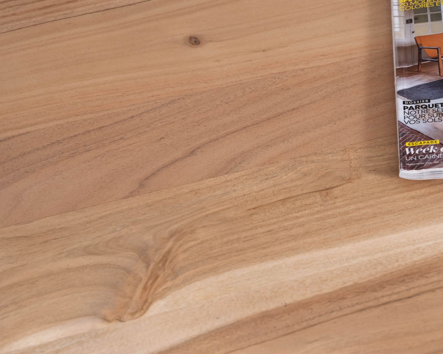 Table basse double plateau forme bateau en acacia massif "Zen Black"