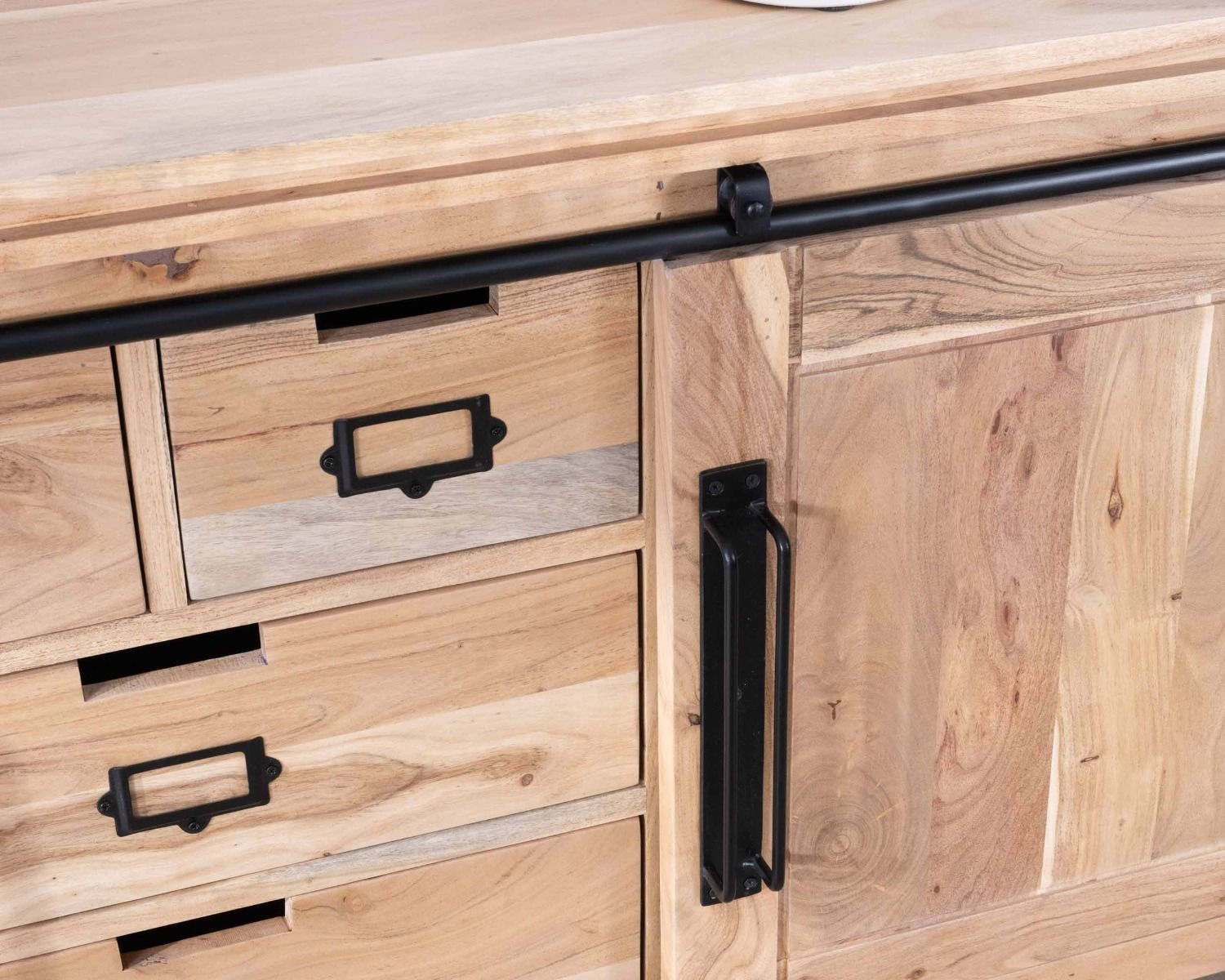 Buffet de salle à manger industriel en métal et bois 190 cm "Montréal"