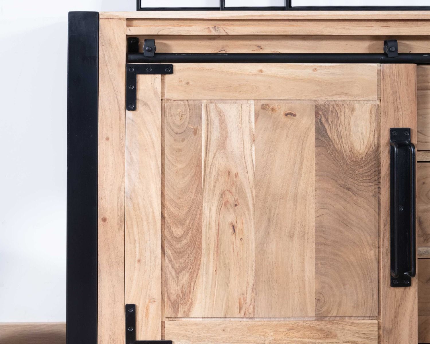 Buffet de salle à manger industriel en métal et bois 190 cm "Montréal"