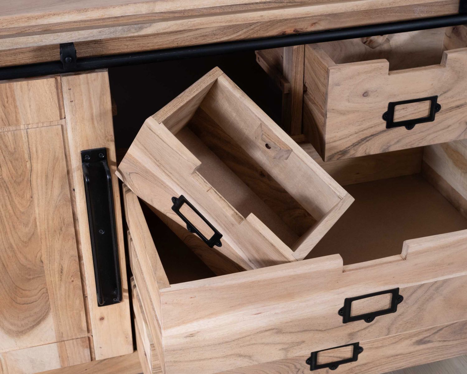 Meuble de salle de bain bois massif et pieds métal "Montréal" 150cm