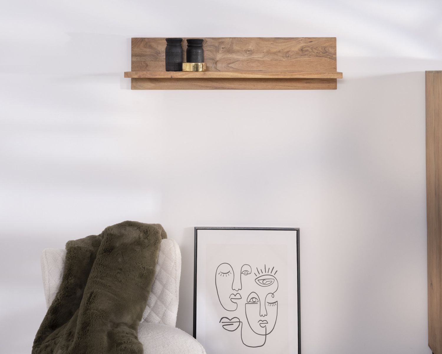 Etagère minimaliste en acacia "Baltik" 100 cm