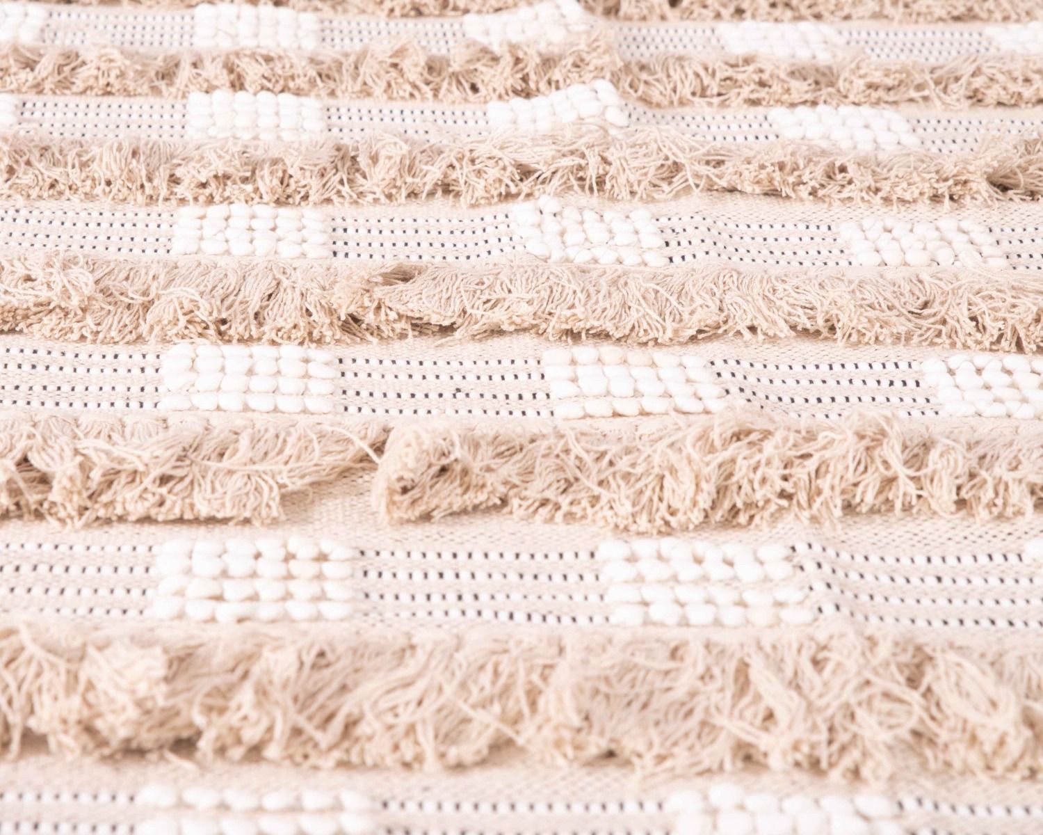 Tapis multi textures beige tissé main "Matis" format 200x300cm