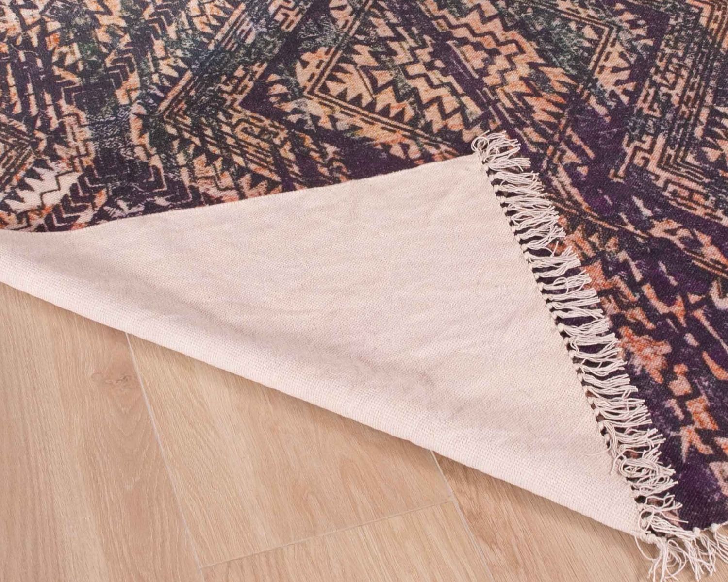 Grand tapis en coton imprimé esprit aztèque 180x270cm "Cocoon"