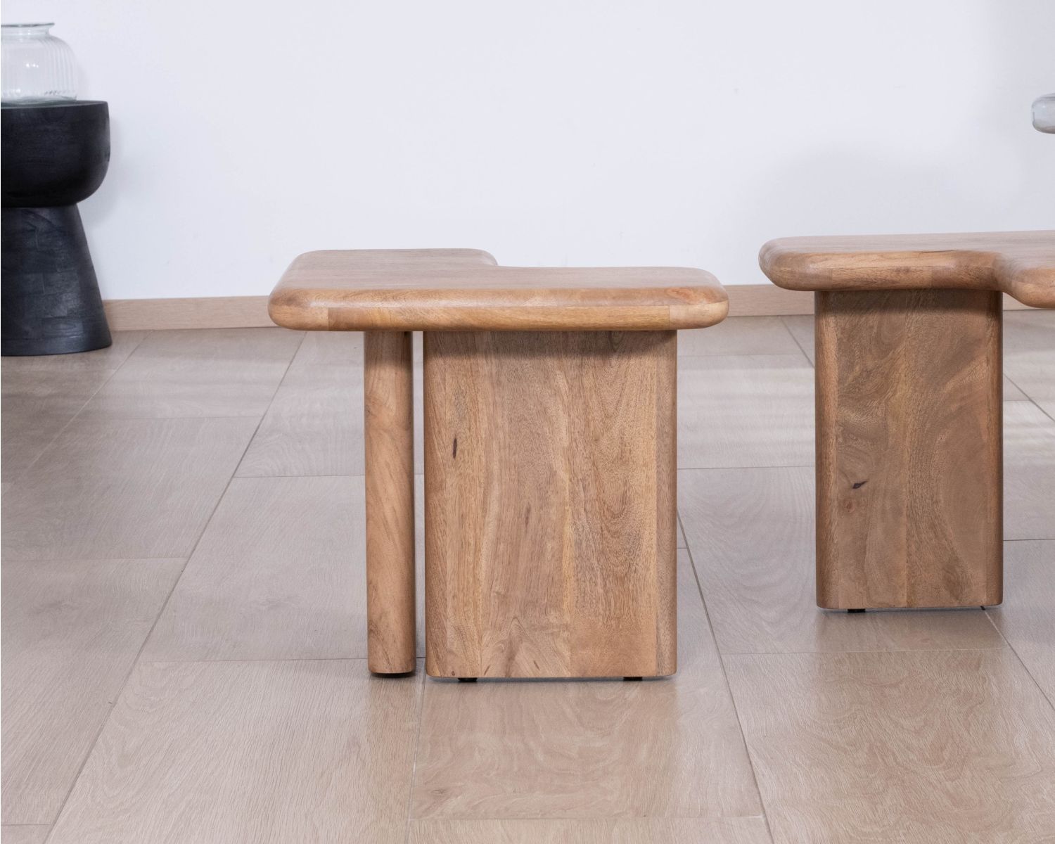 Table basse modulable en manguier "Naura" esprit organique