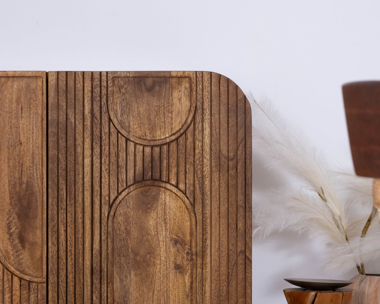 Buffet 4 portes style newtro en manguier "Moky" 175 cm