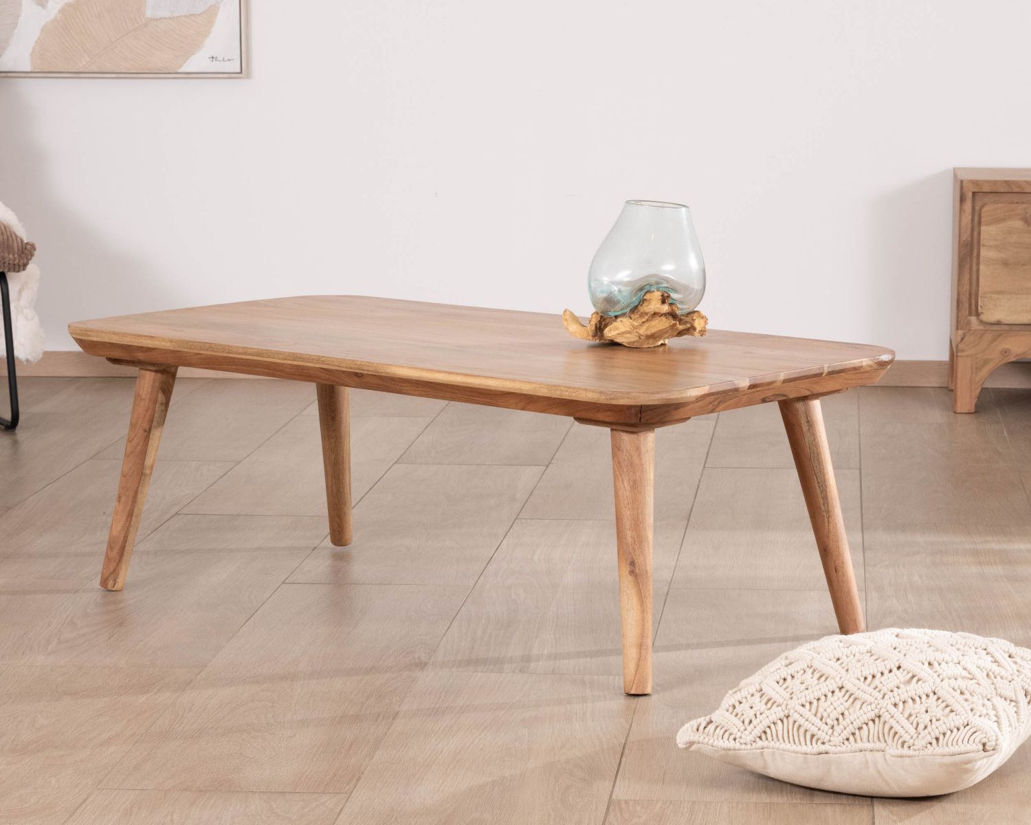 Table basse épurée en acacia style japandi "Melody"