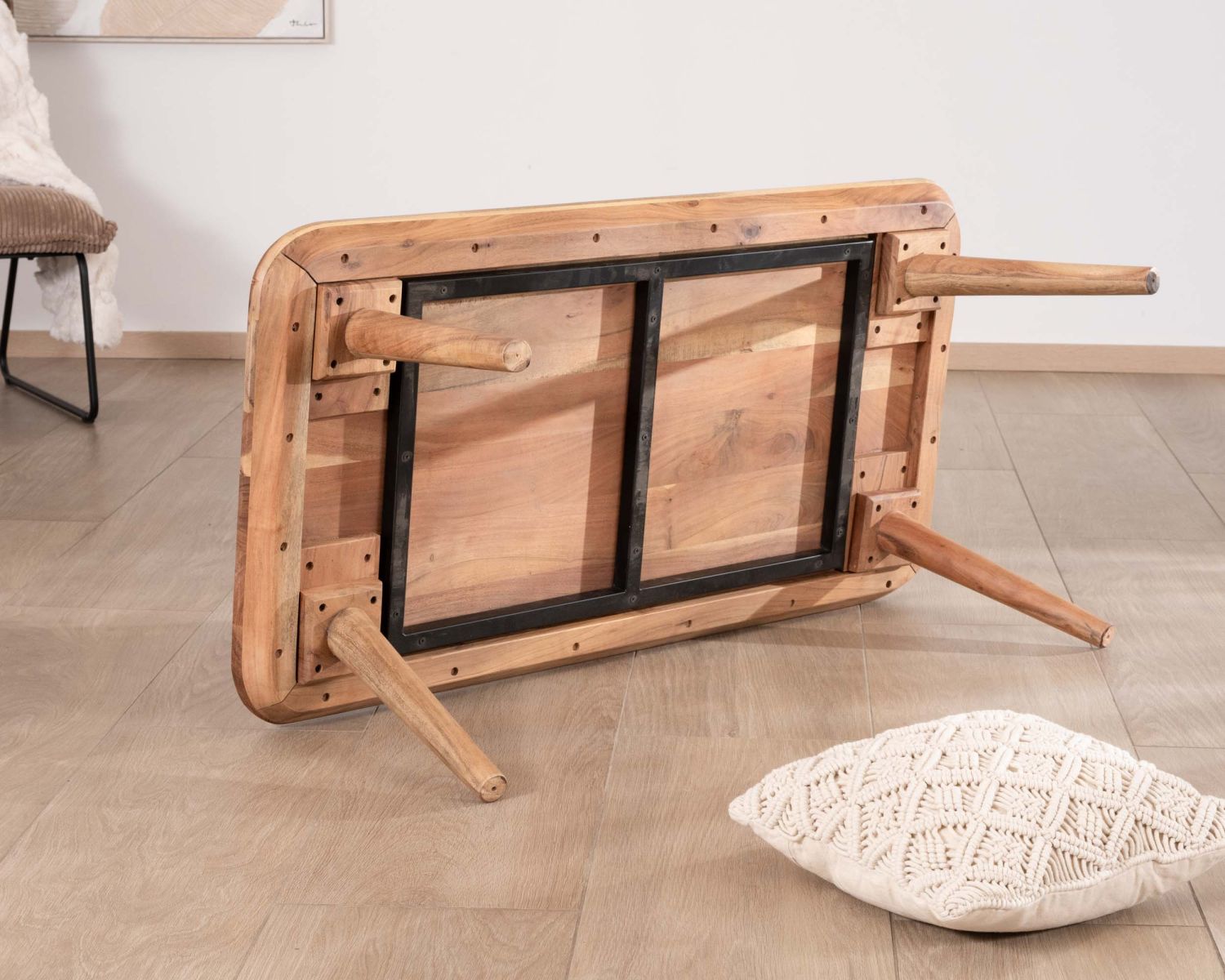 Table basse épurée en acacia style japandi "Melody"