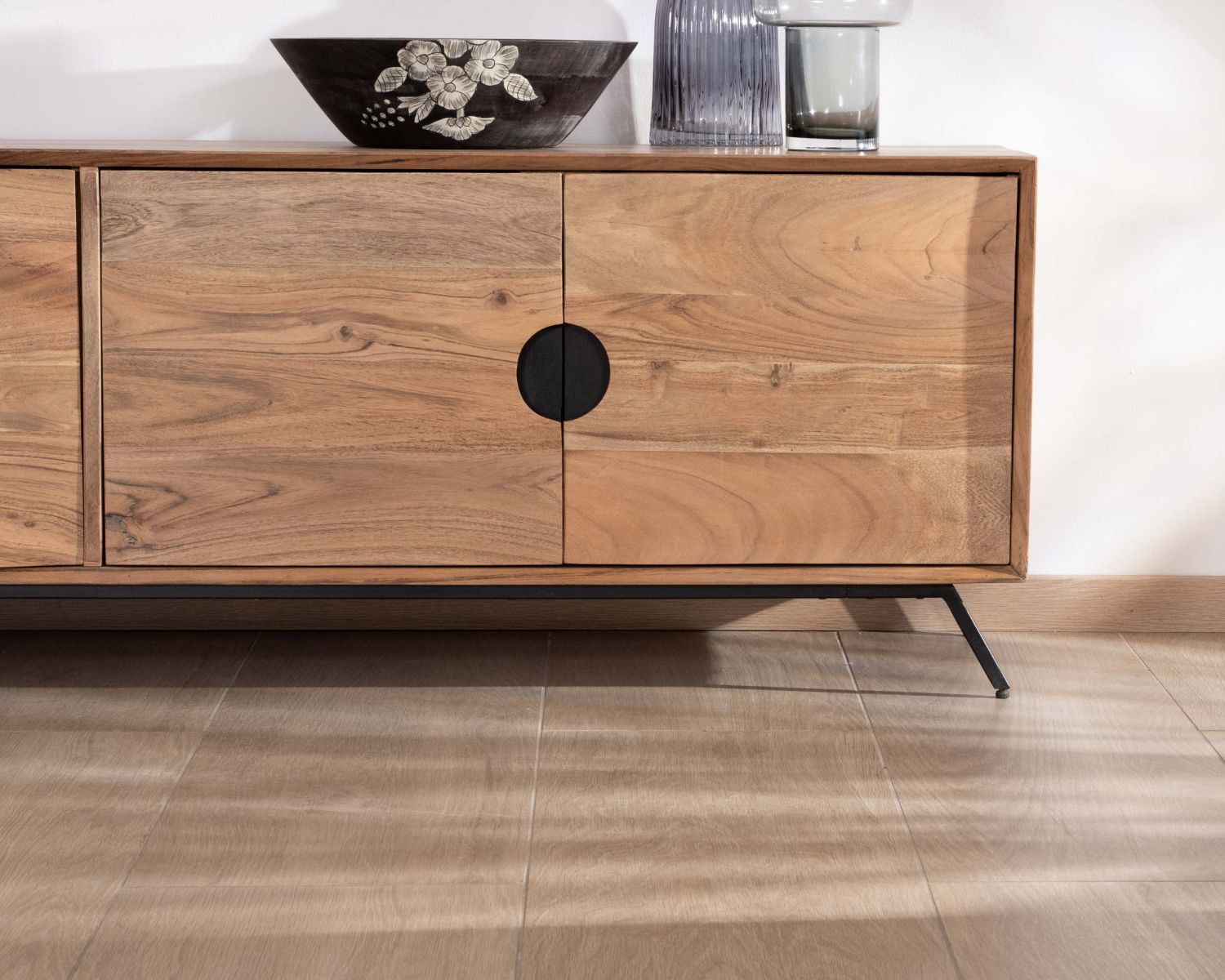 Banc TV 4 portes en acacia "Spot" 180 cm