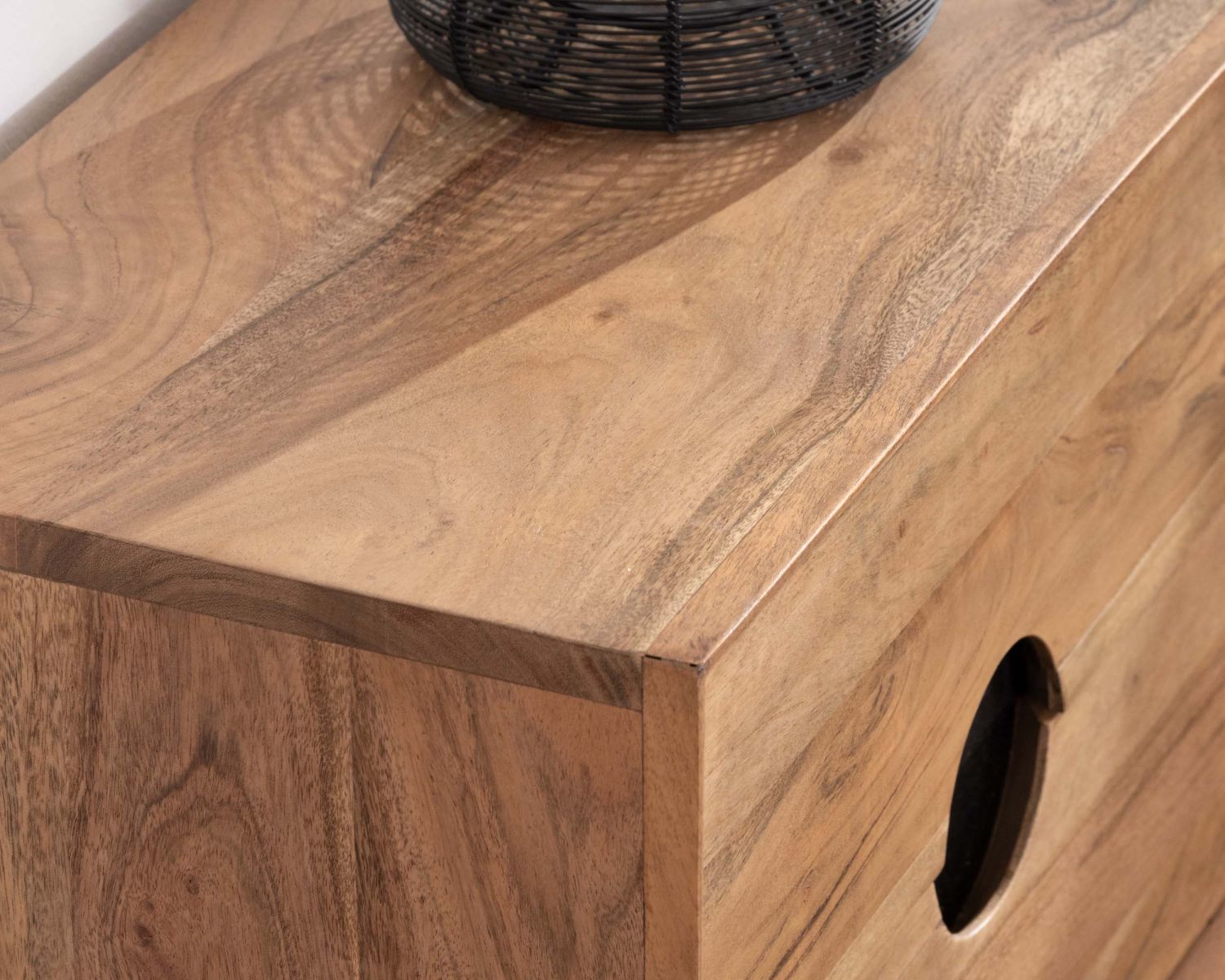 Table de chevet 2 tiroirs en acacia naturel "Spot"