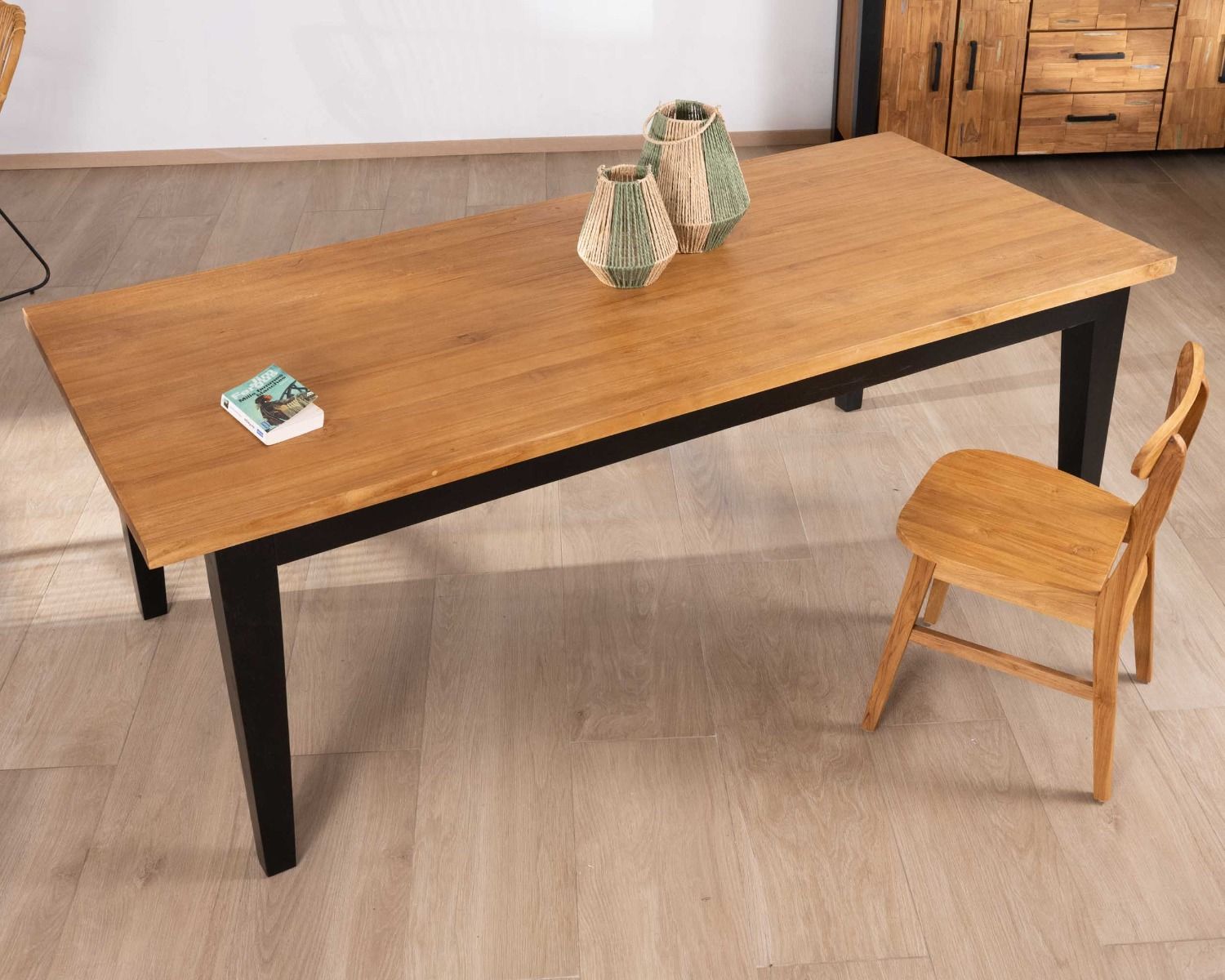 Table de repas rectangulaire en teck massif 180 cm "Clarke"