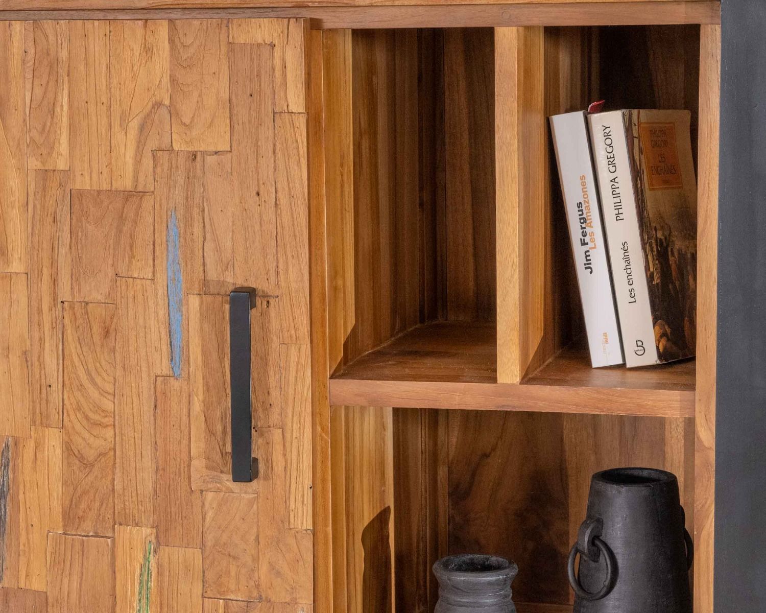 Vaisselier en teck massif recyclé "Clarke"