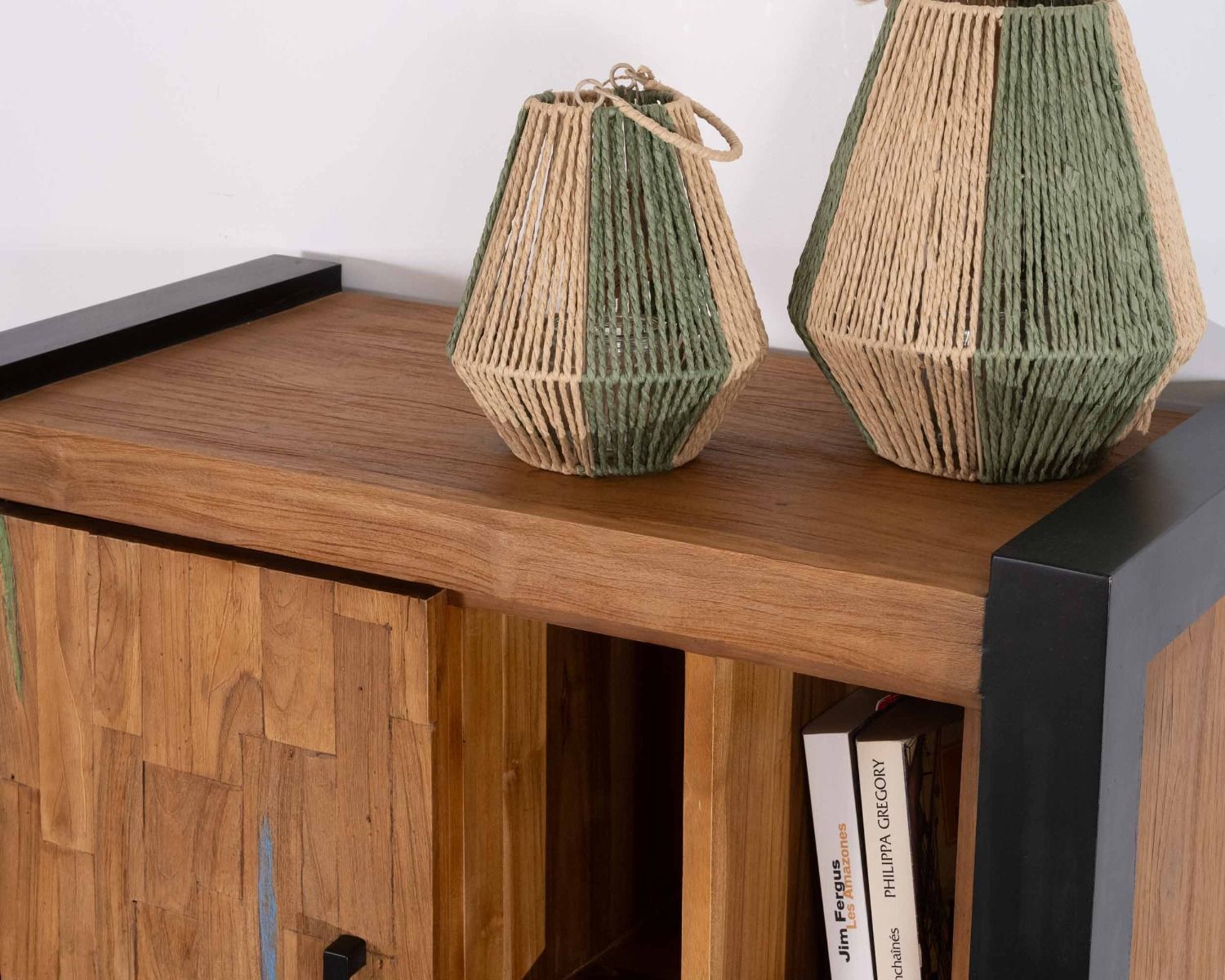 Vaisselier en teck massif recyclé "Clarke"