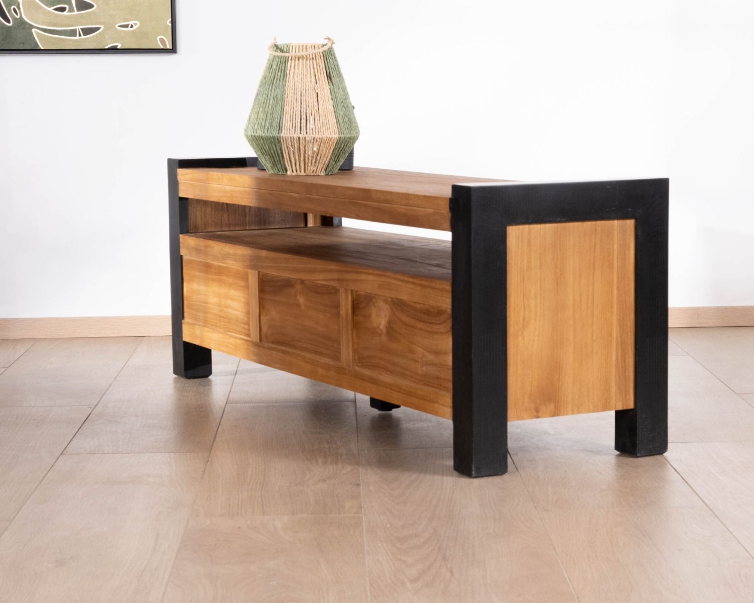 Meuble TV 150 cm en teck massif et recyclé "Clarke"