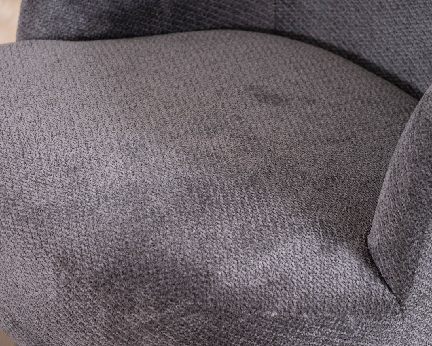 Chauffeuse pivotante 360° en tissu chenillé gris "Ladoga"