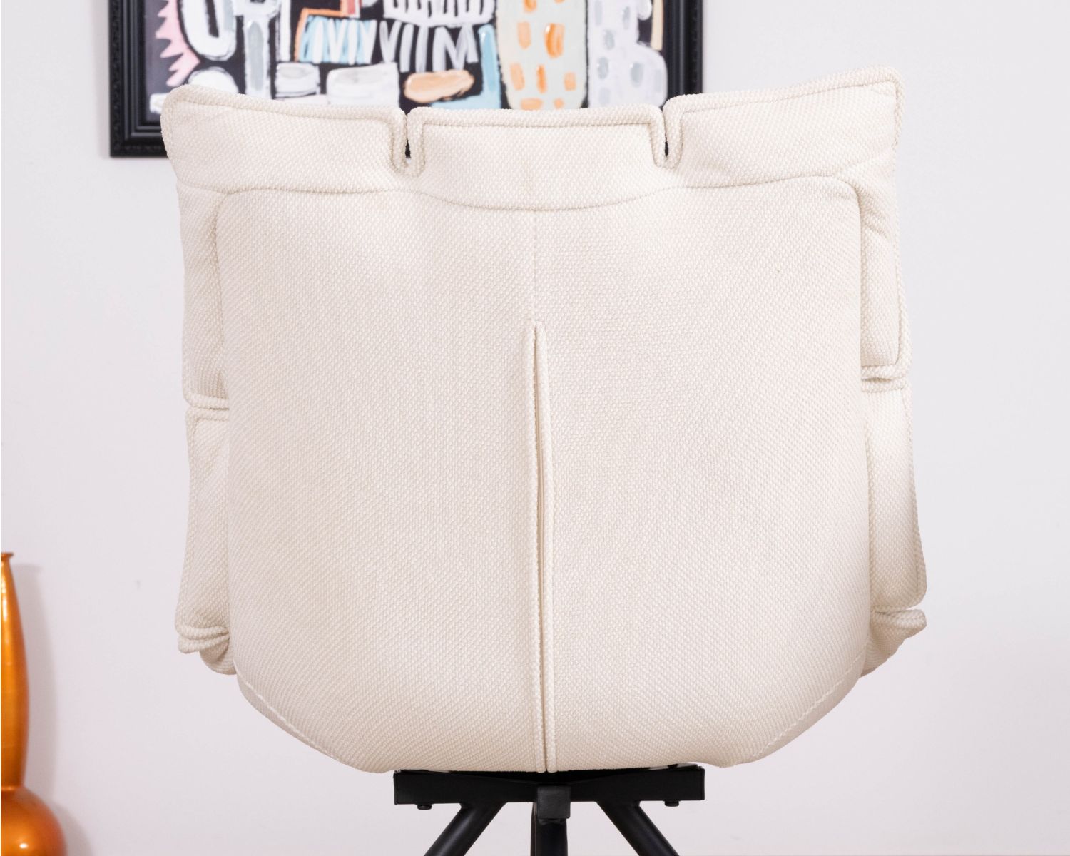 Lot de 2 chaises pivotantes 360° "Cassidy" design et matelassées en tissu blanc cassé