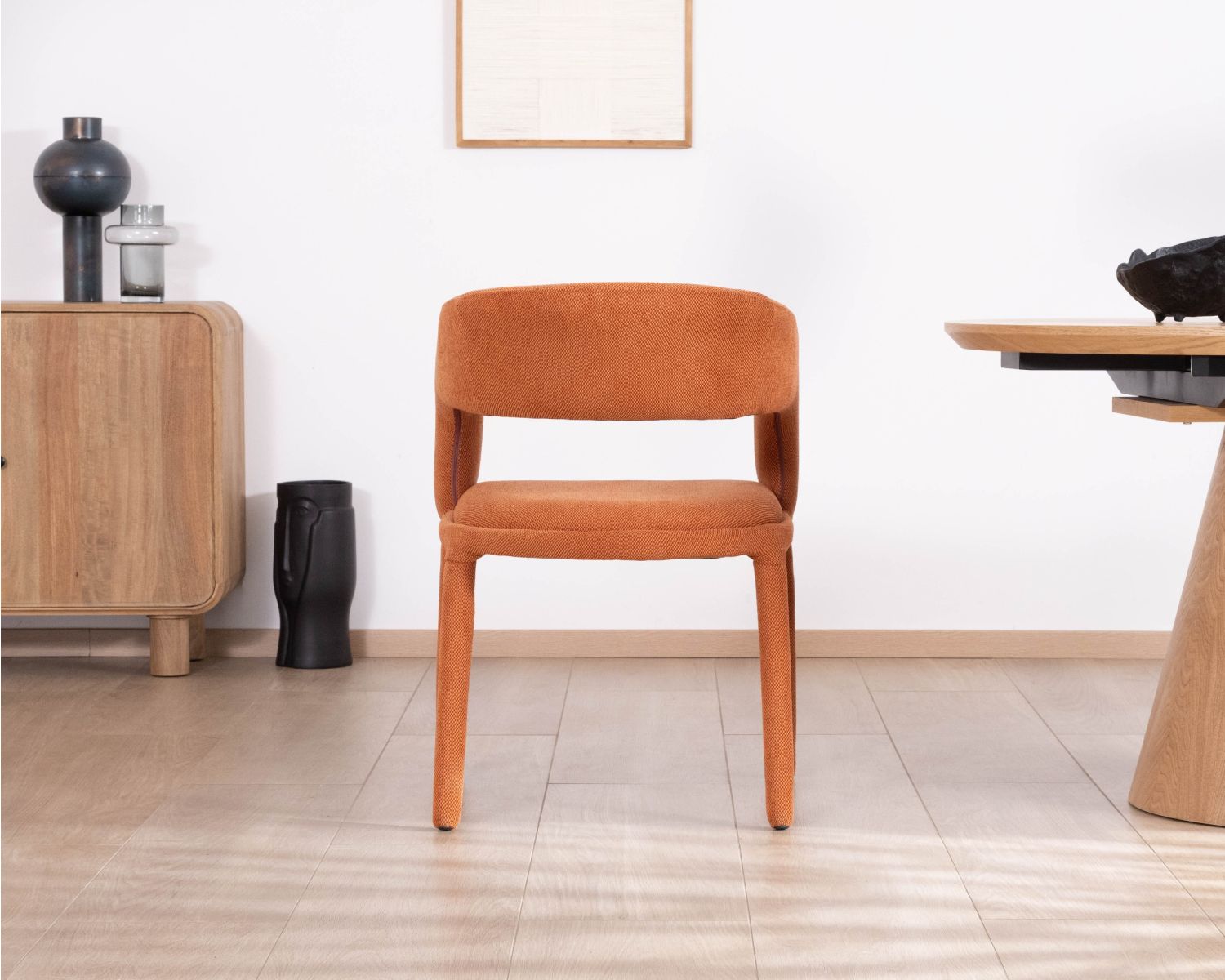 Chaise de repas design en tissu terracotta ultra confort " Amarello"