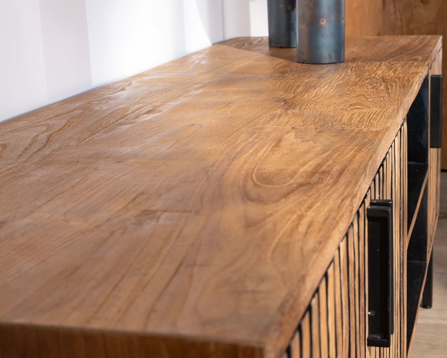 Meuble TV 3 portes en teck style rétro "Opland" 160 cm