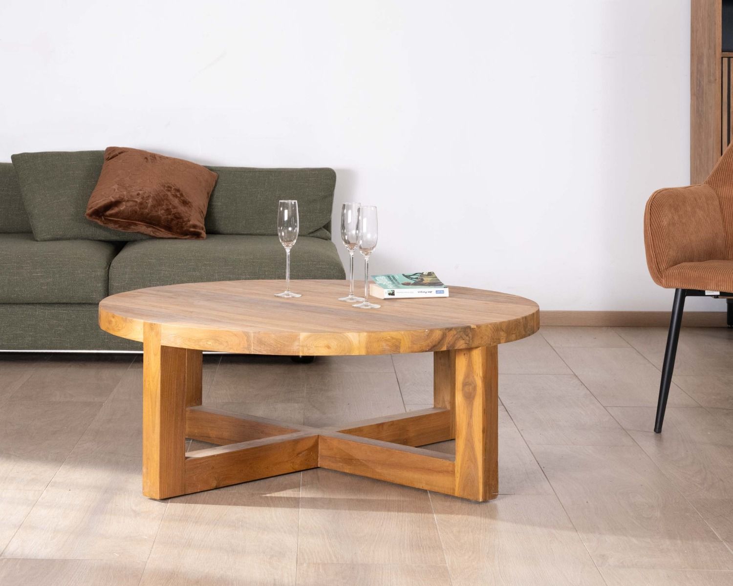 Table basse ronde 110 cm en teck "Balanka"