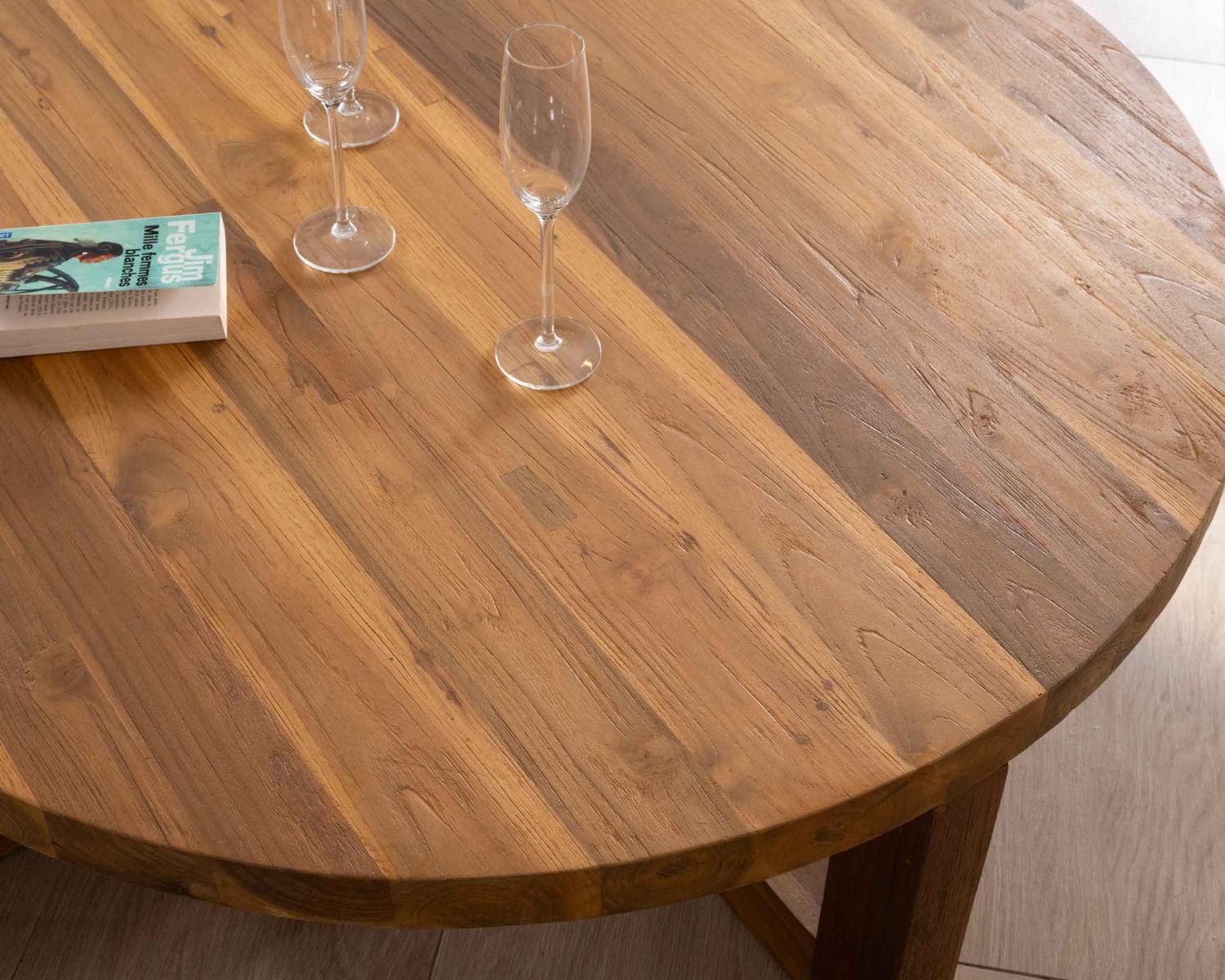 Table basse ronde 110 cm en teck "Balanka"