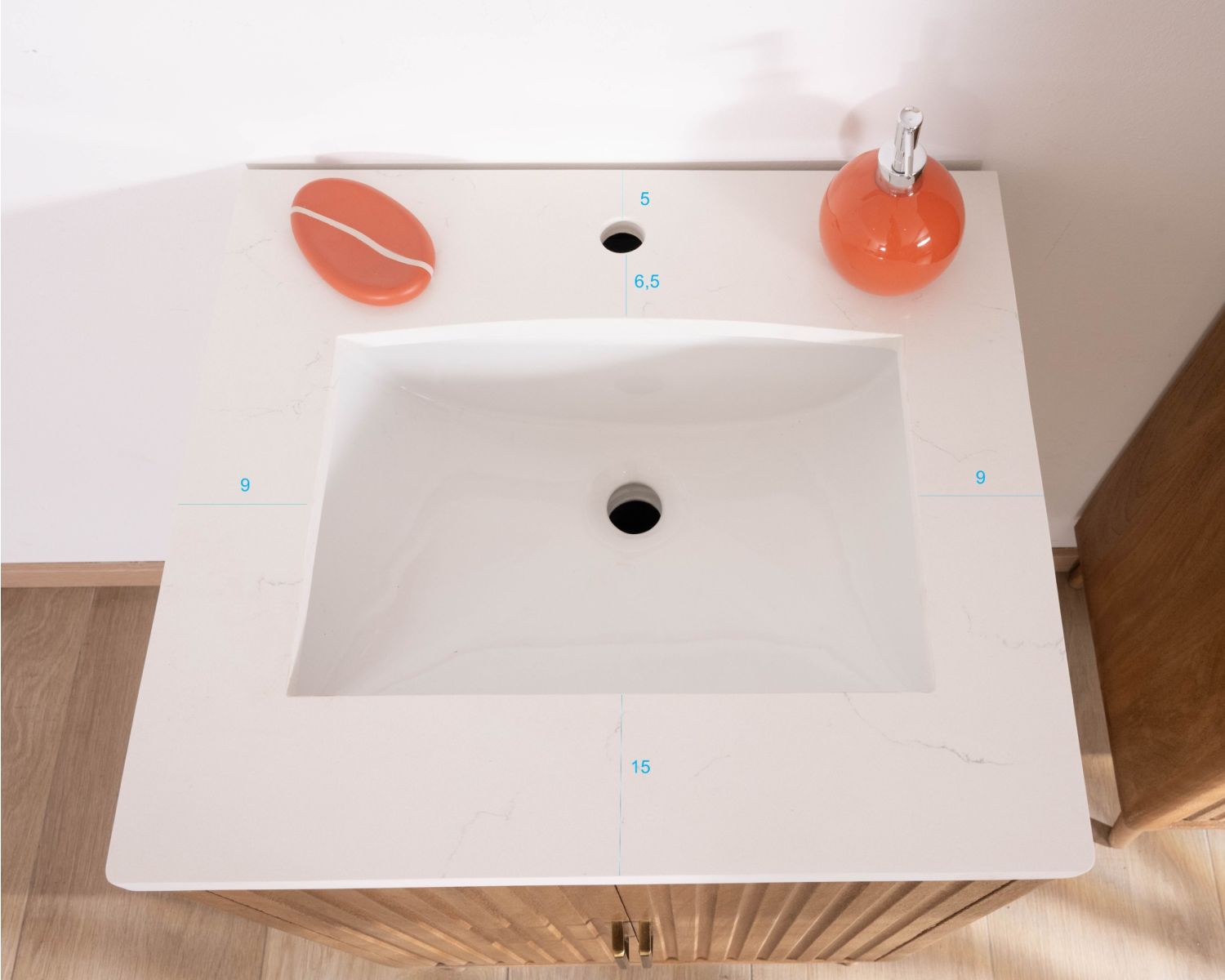 Petit meuble sous vasque en manguier foncé "Malova" 60 cm esprit rétro chic