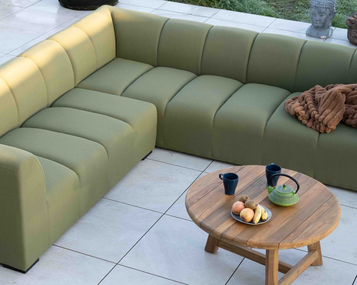 Table basse ronde en bois de teck recyclé "Meedow"