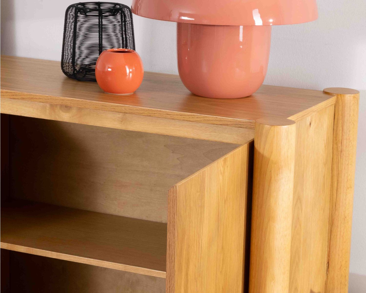 Enfilade 4 portes esprit japandi "Laumie" teinte chêne doré