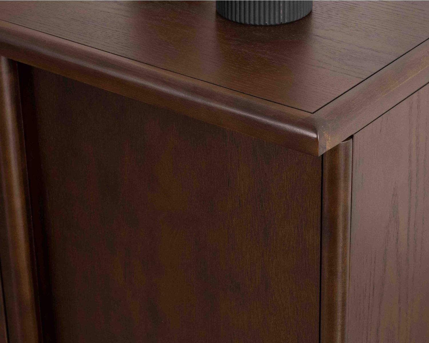 Buffet bas 4 portes esprit japandi "Laumie" teinte foncée