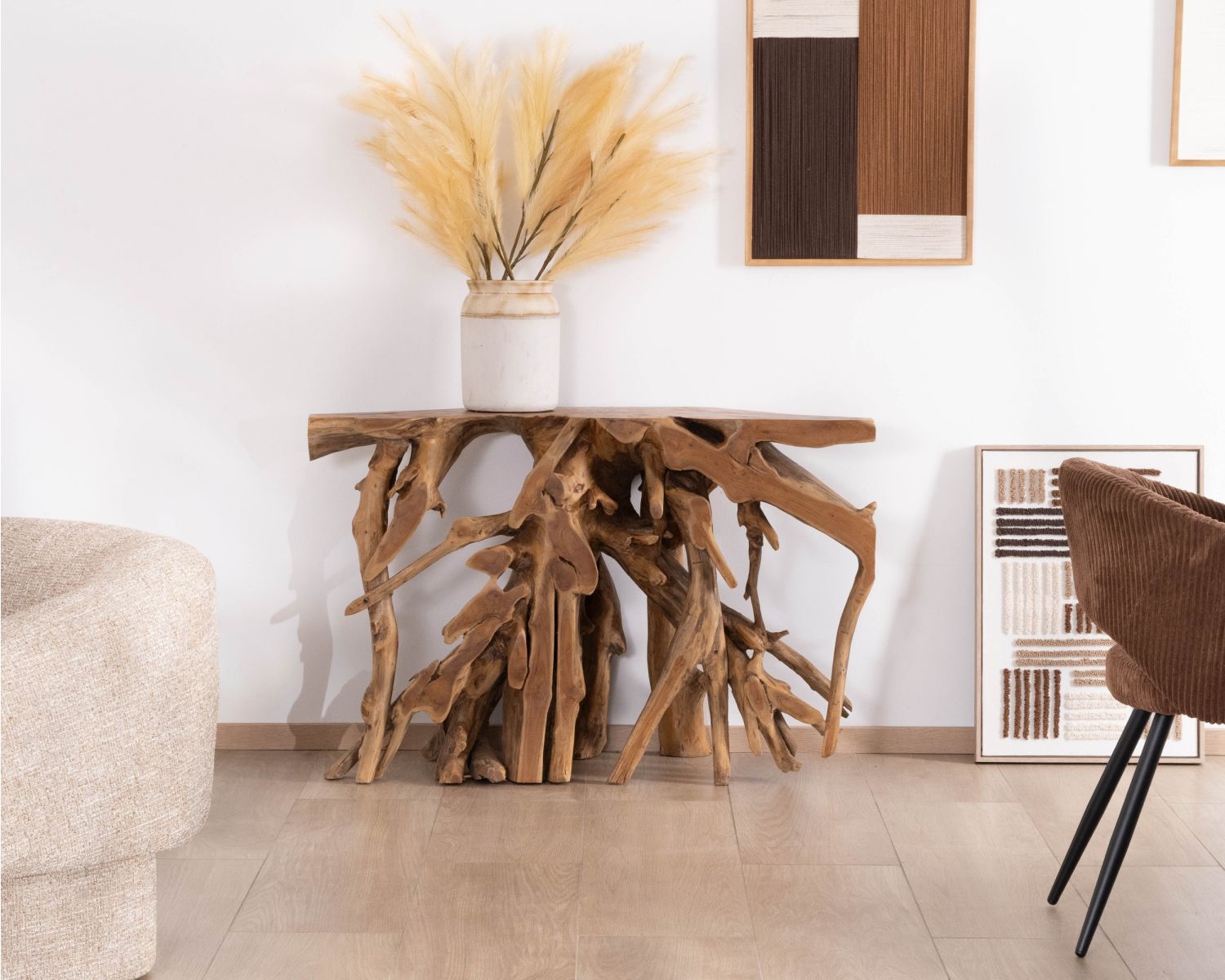 Console en racine de teck naturelle "Kanoa"
