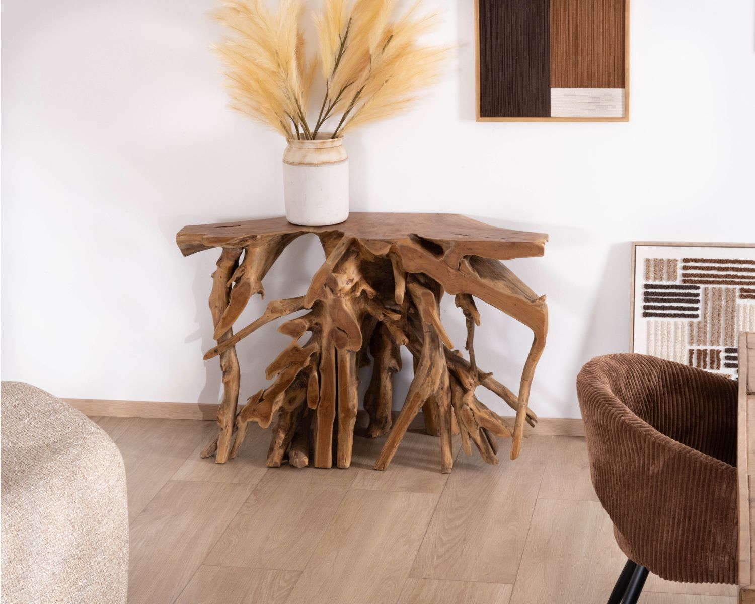 Console en racine de teck naturelle "Kanoa"