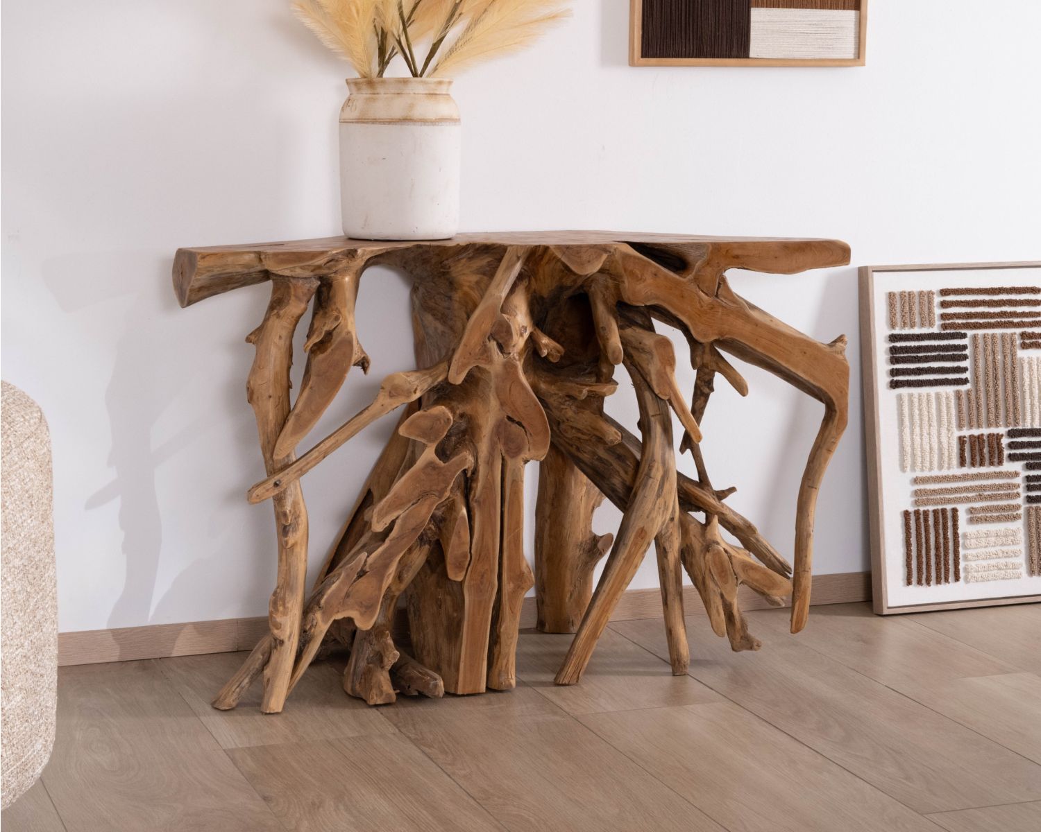 Console en racine de teck naturelle "Kanoa"