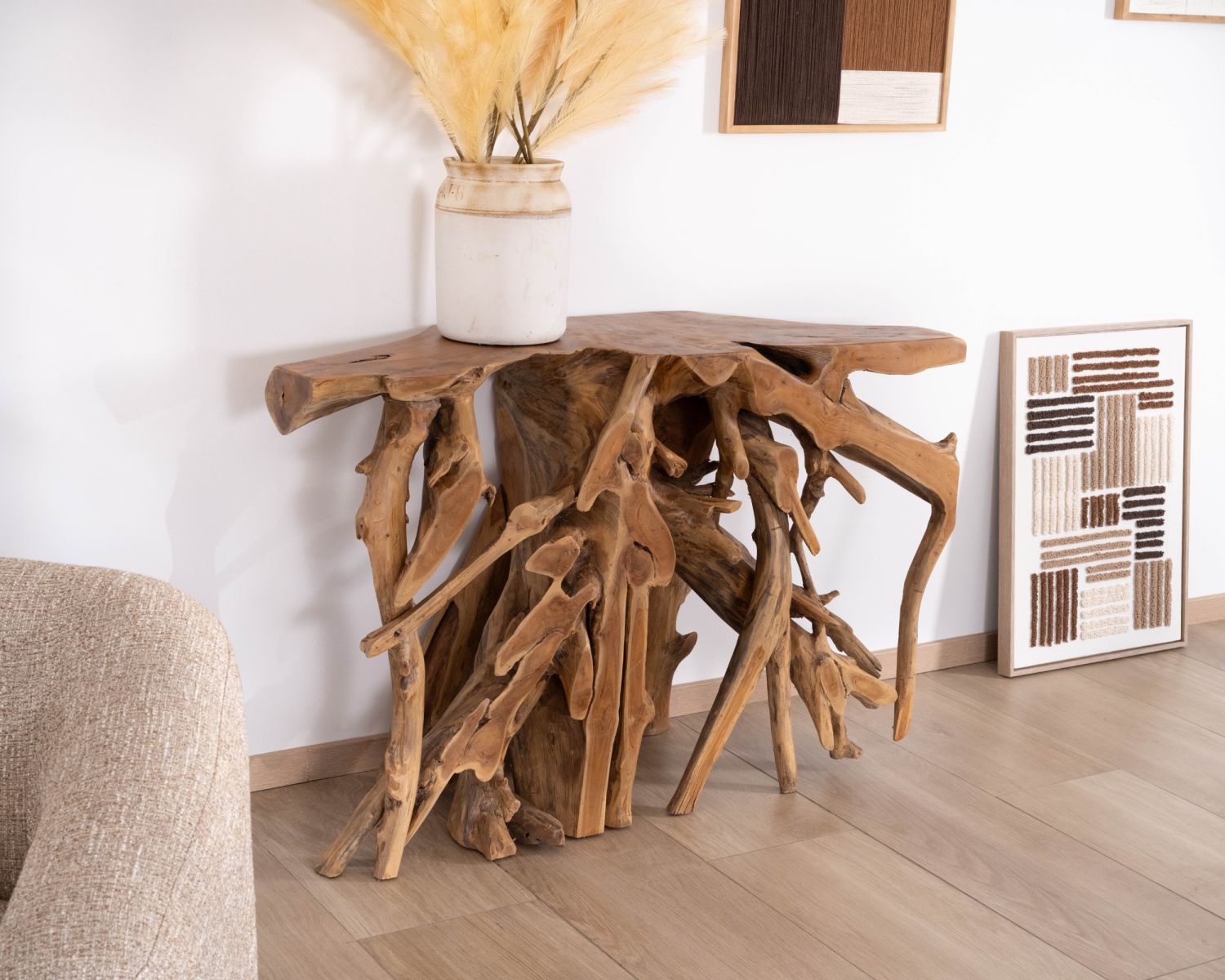 Console en racine de teck naturelle "Kanoa"