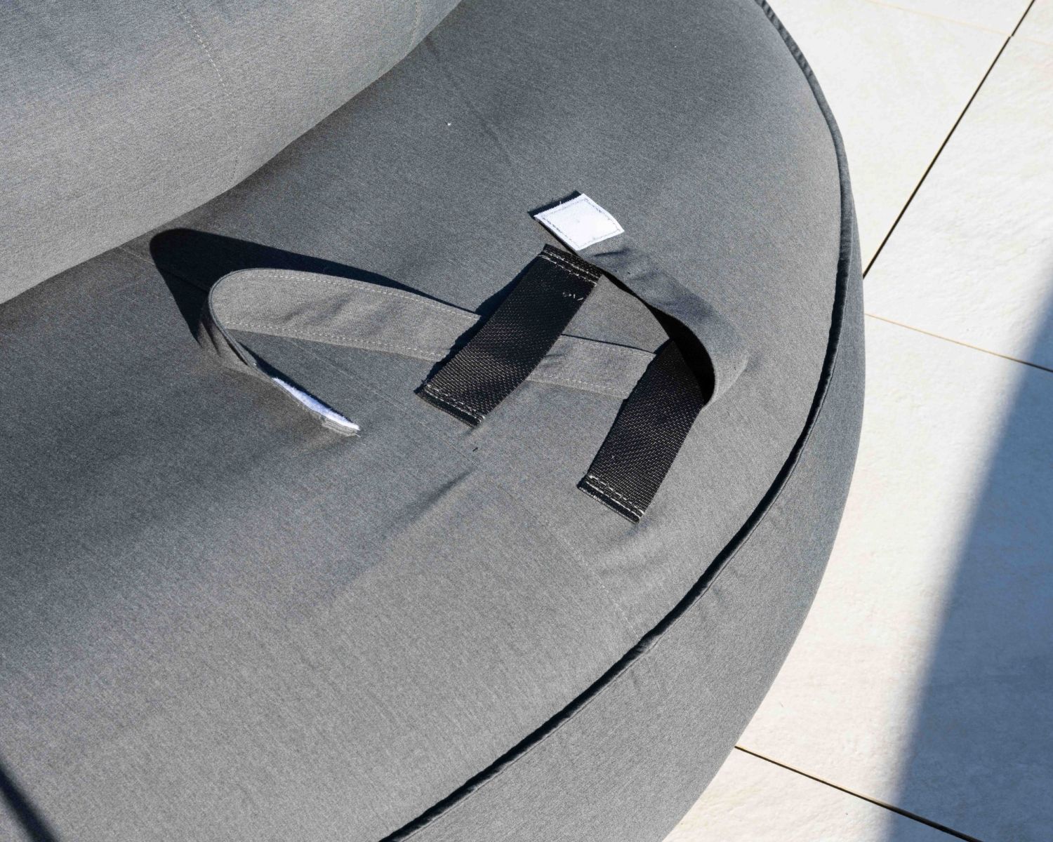 Bain de soleil rond ultra-moelleux gris clair diamètre 1m80 "Saint Tropez"