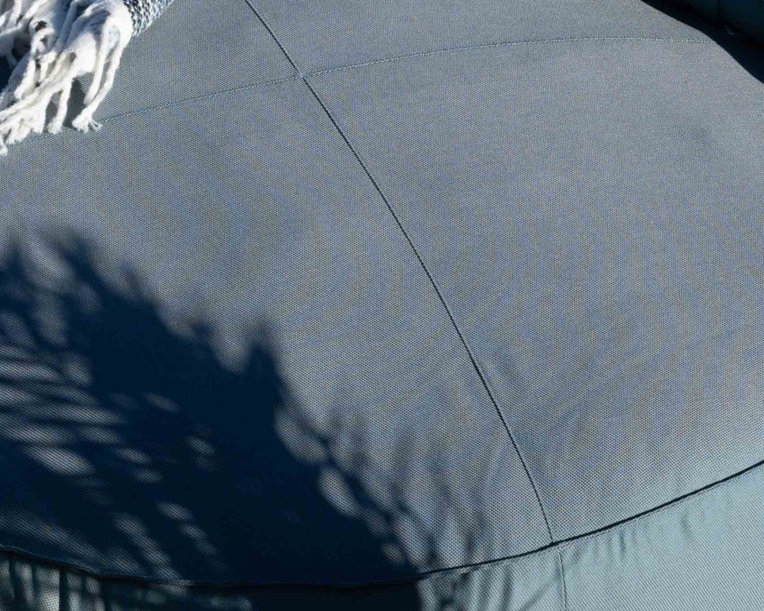 Bain de soleil moelleux diamètre 1m80 "Saint Tropez" en tissu turquoise